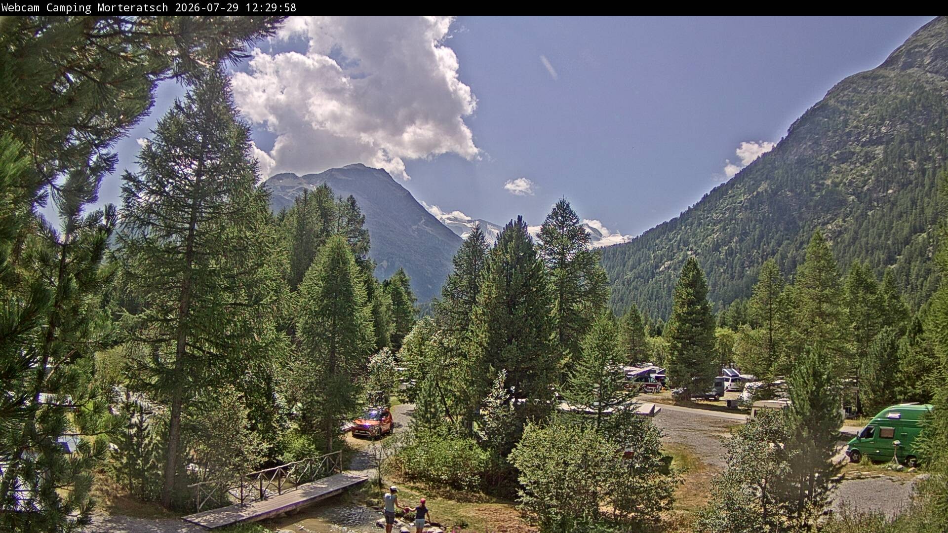 Archiv Foto Webcam Blick Campingplatz Morteratsch