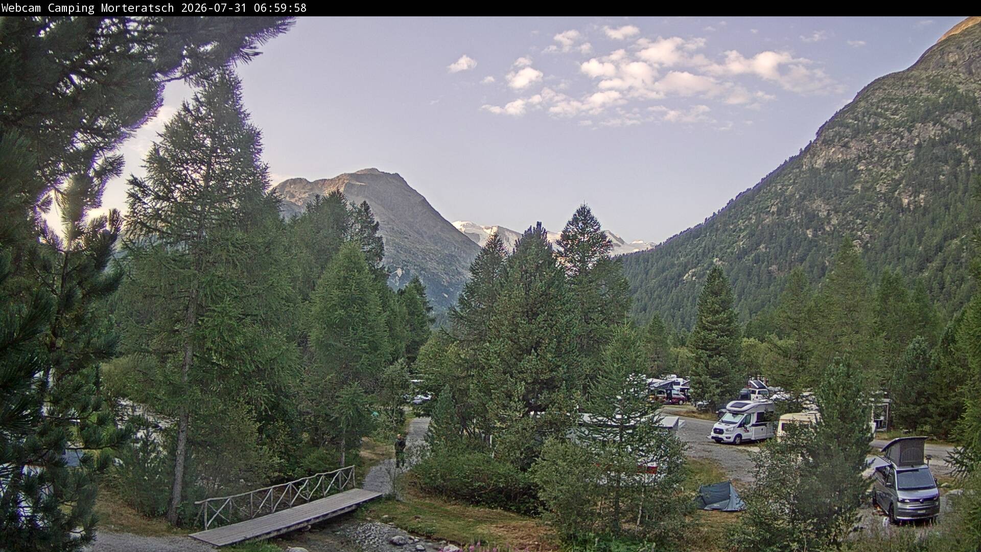 Archiv Foto Webcam Blick Campingplatz Morteratsch