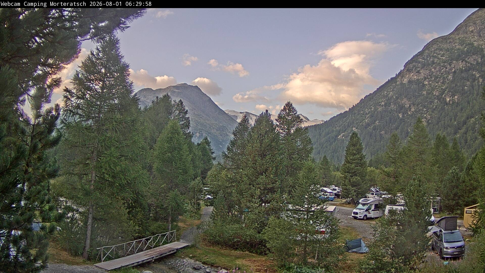 Archiv Foto Webcam Blick Campingplatz Morteratsch