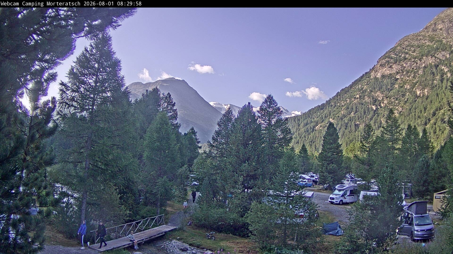Archiv Foto Webcam Blick Campingplatz Morteratsch