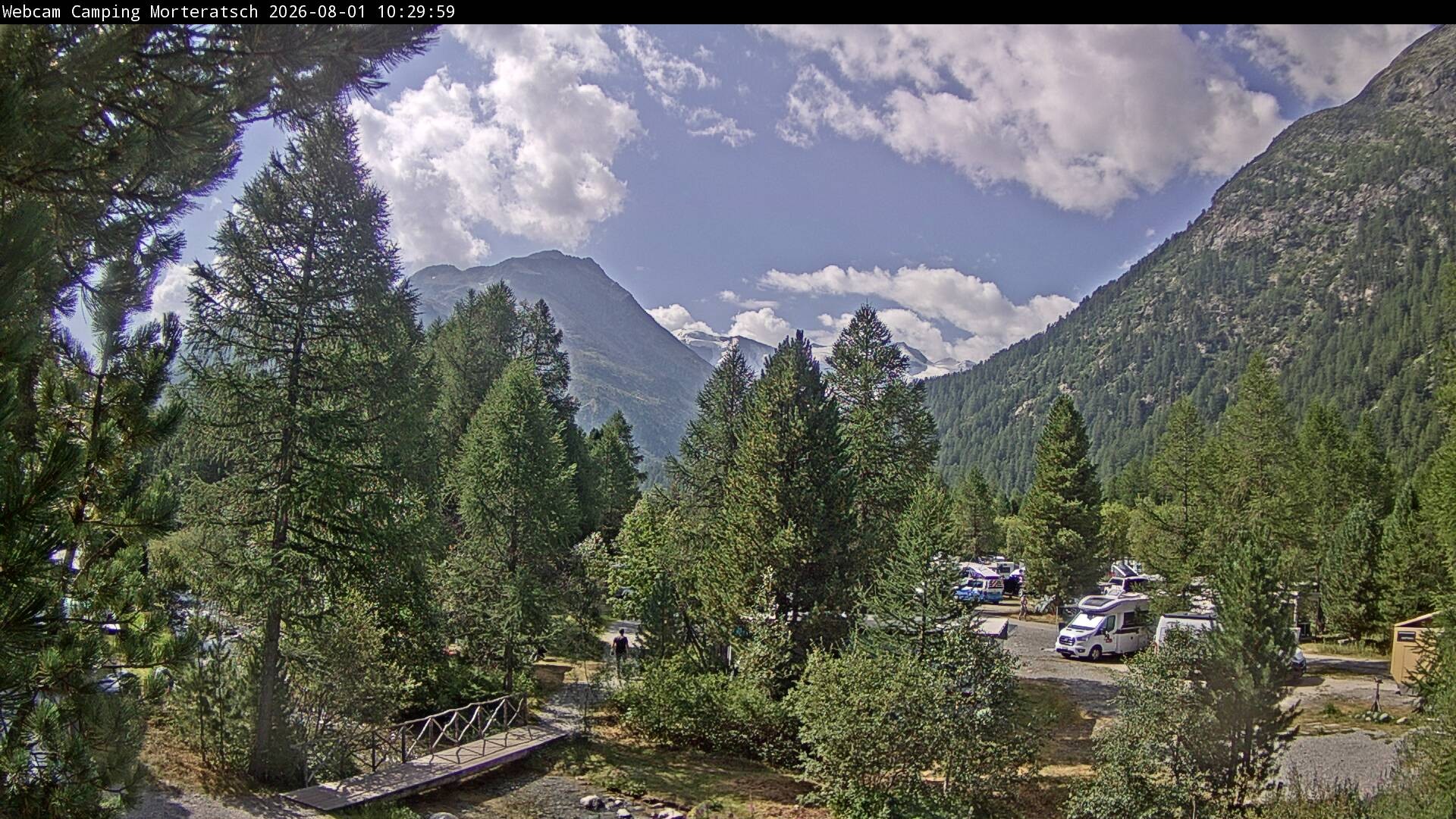 Archiv Foto Webcam Blick Campingplatz Morteratsch