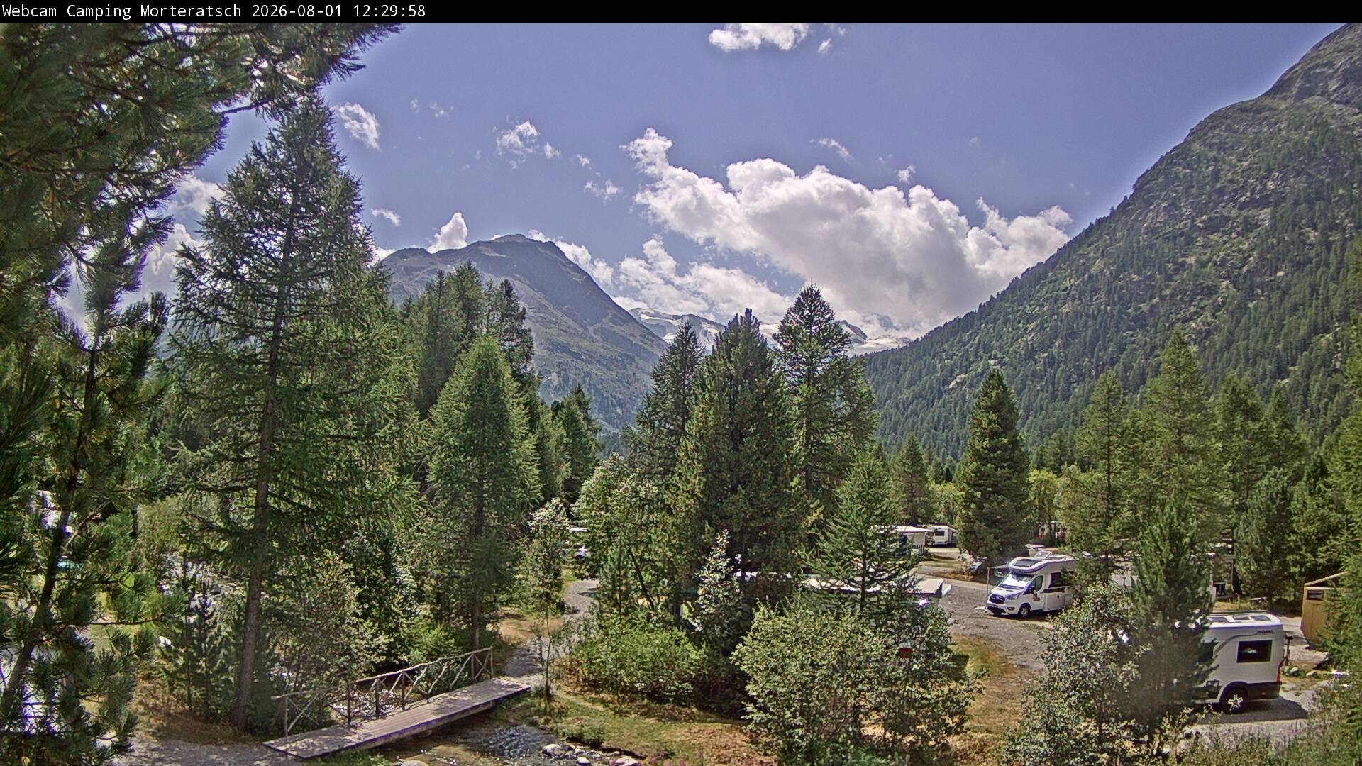 Archiv Foto Webcam Blick Campingplatz Morteratsch