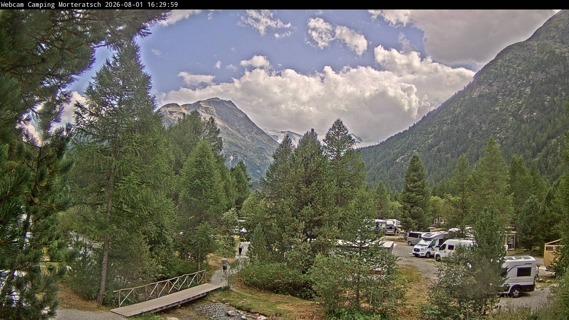Archiv Foto Webcam Blick Campingplatz Morteratsch
