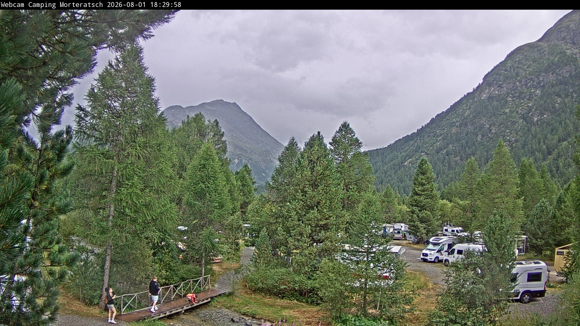 Archiv Foto Webcam Blick Campingplatz Morteratsch