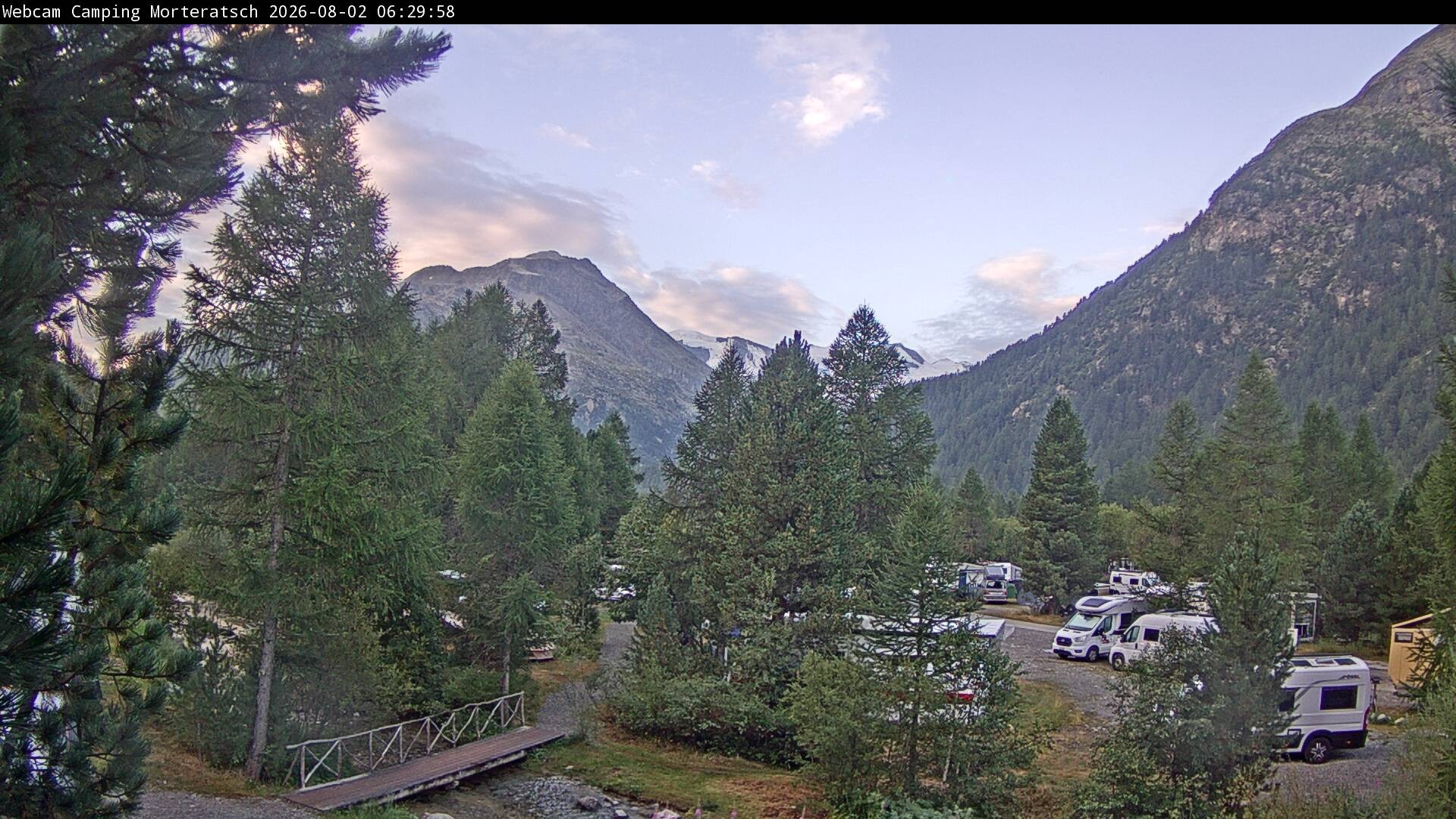 Archiv Foto Webcam Blick Campingplatz Morteratsch