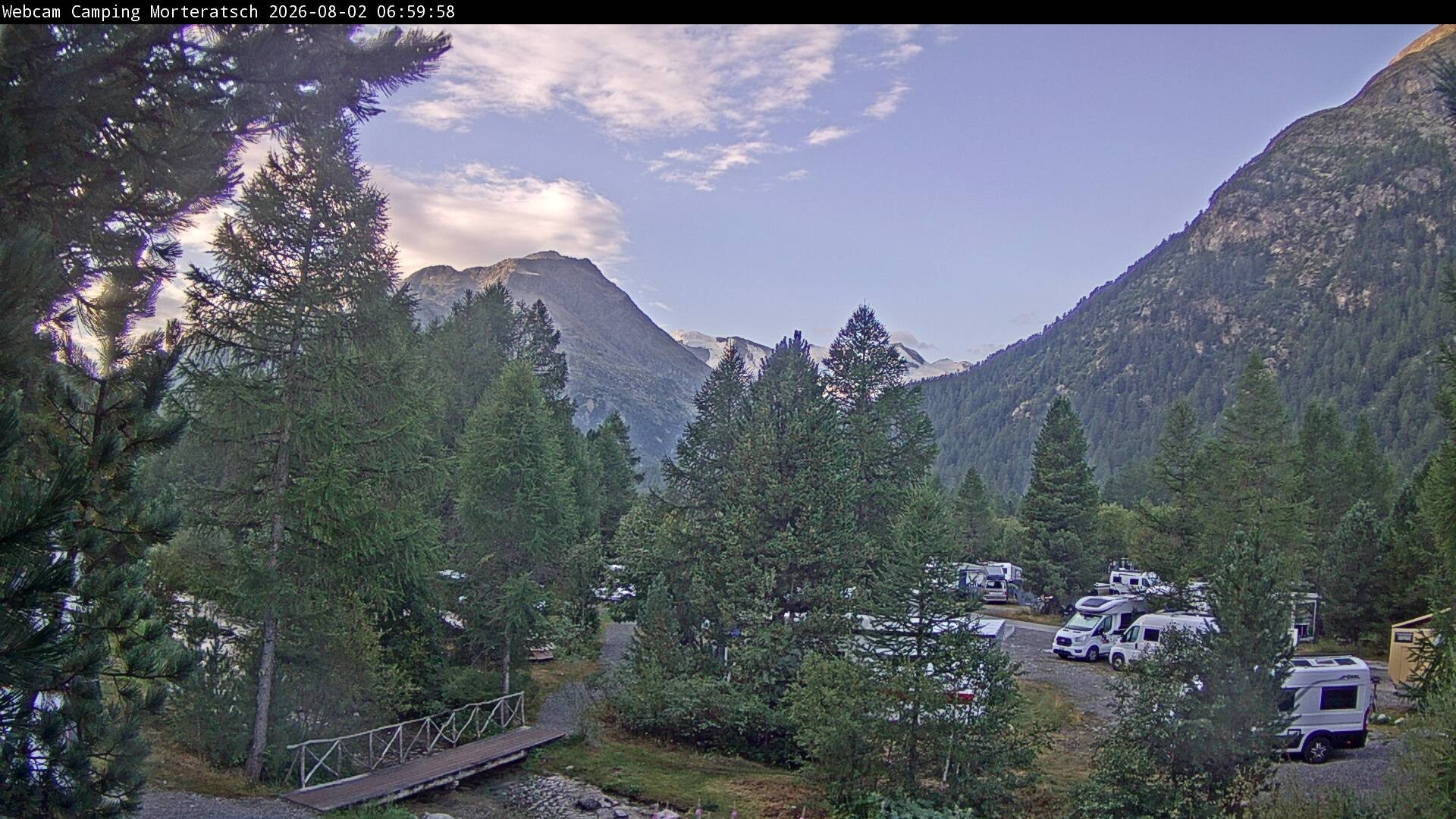 Archiv Foto Webcam Blick Campingplatz Morteratsch