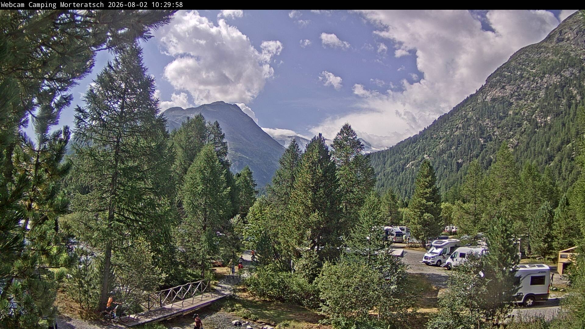 Archiv Foto Webcam Blick Campingplatz Morteratsch