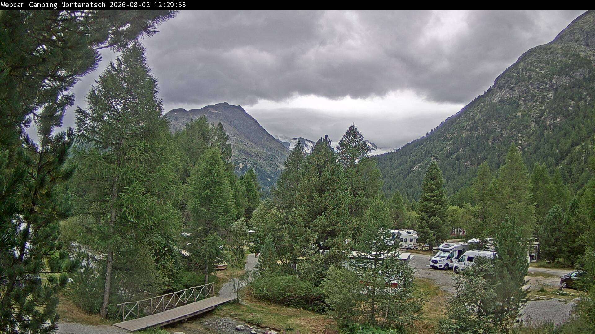 Archiv Foto Webcam Blick Campingplatz Morteratsch