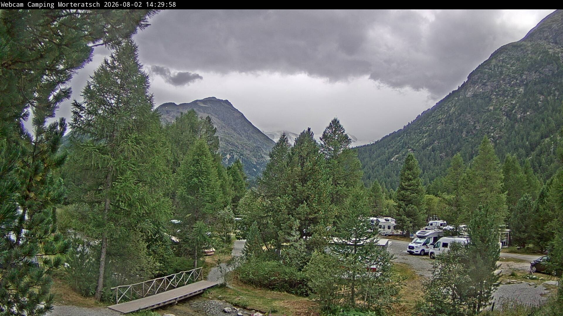 Archiv Foto Webcam Blick Campingplatz Morteratsch
