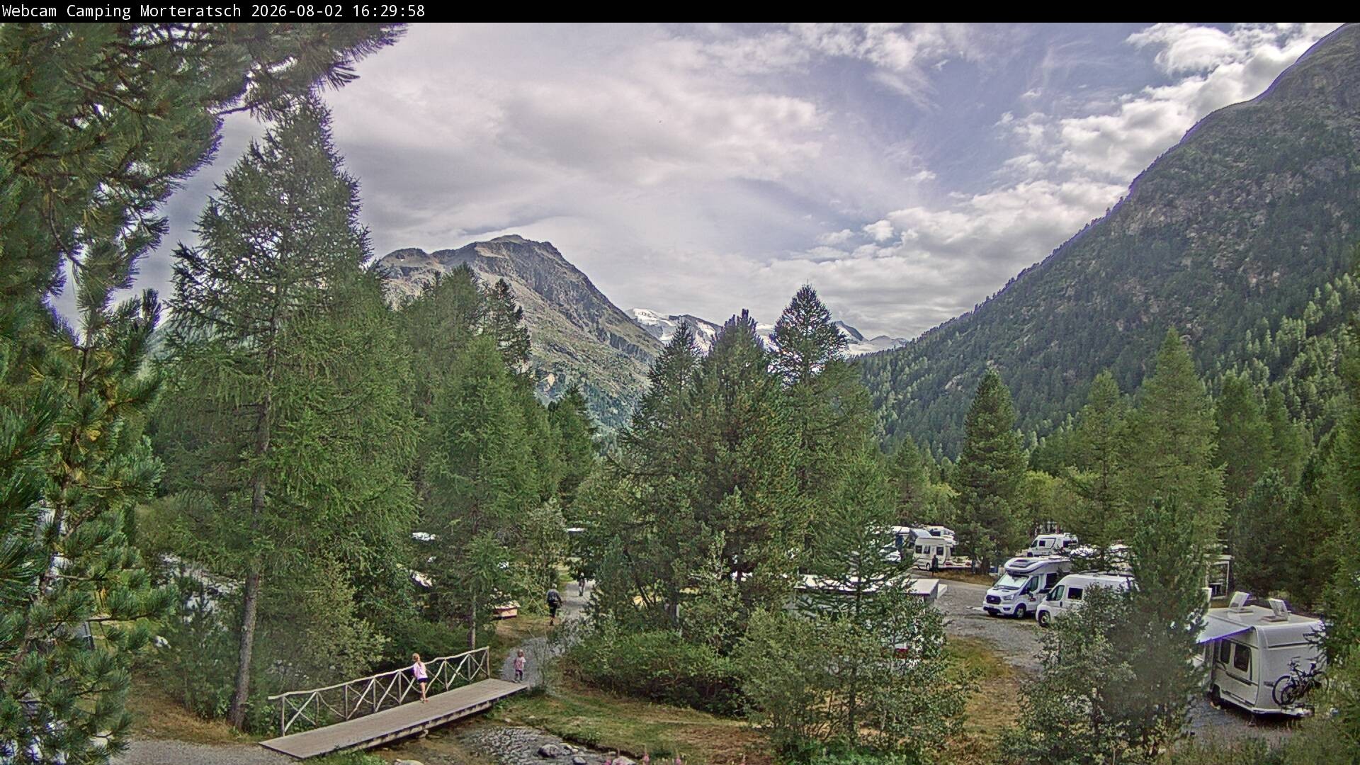 Archiv Foto Webcam Blick Campingplatz Morteratsch