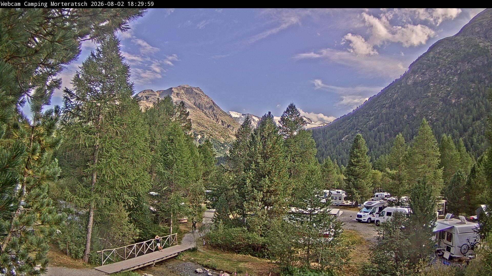 Archiv Foto Webcam Blick Campingplatz Morteratsch