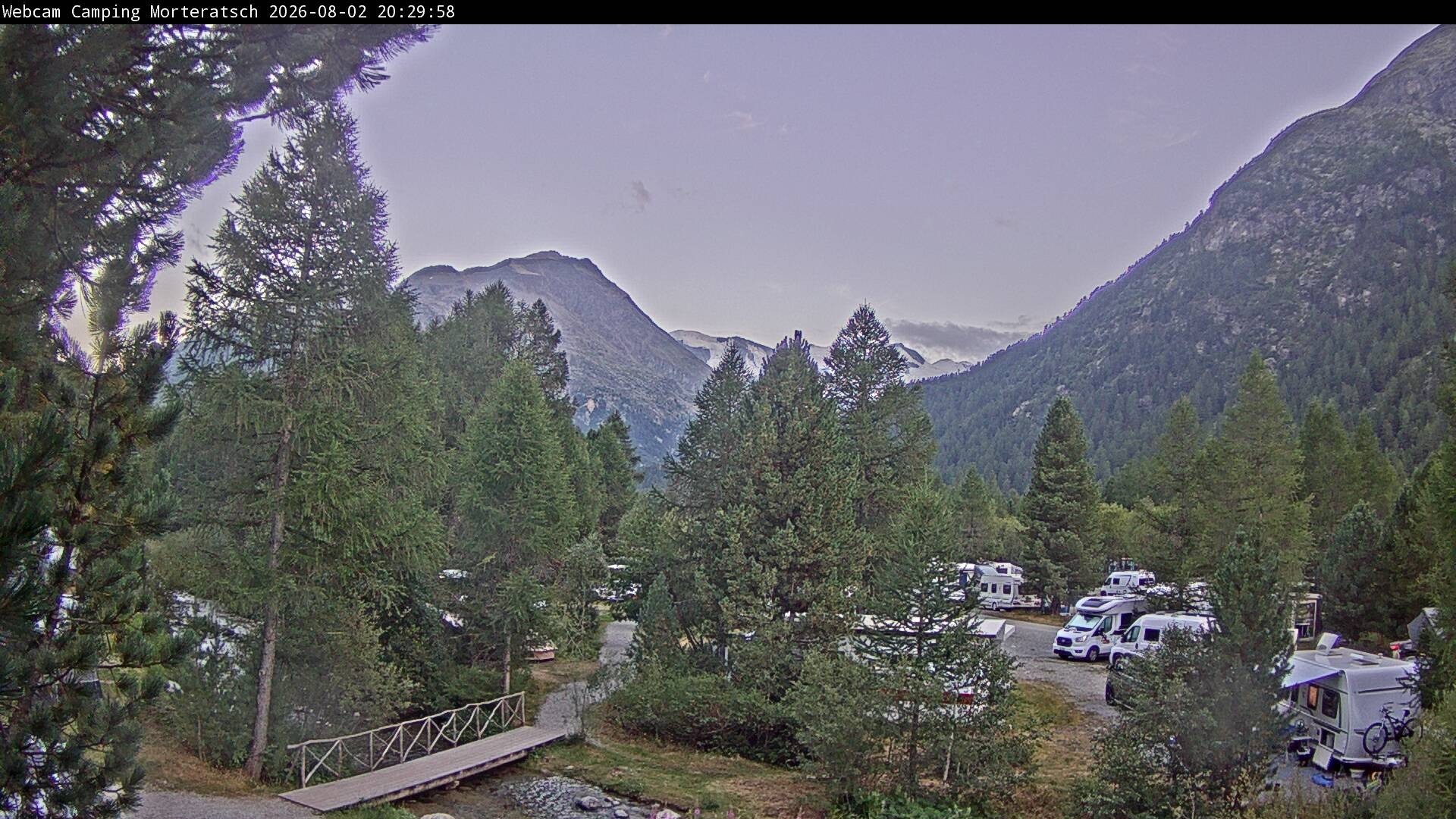 Archiv Foto Webcam Blick Campingplatz Morteratsch