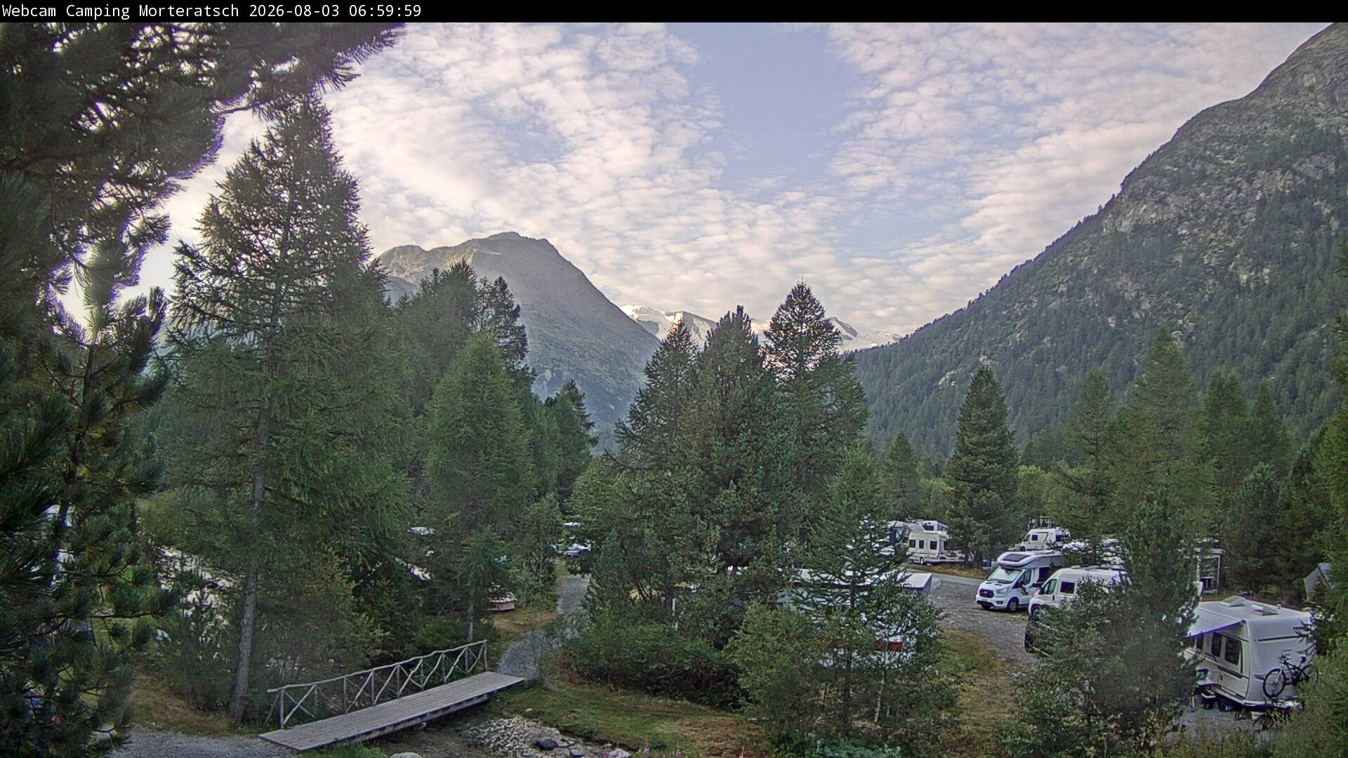 Archiv Foto Webcam Blick Campingplatz Morteratsch