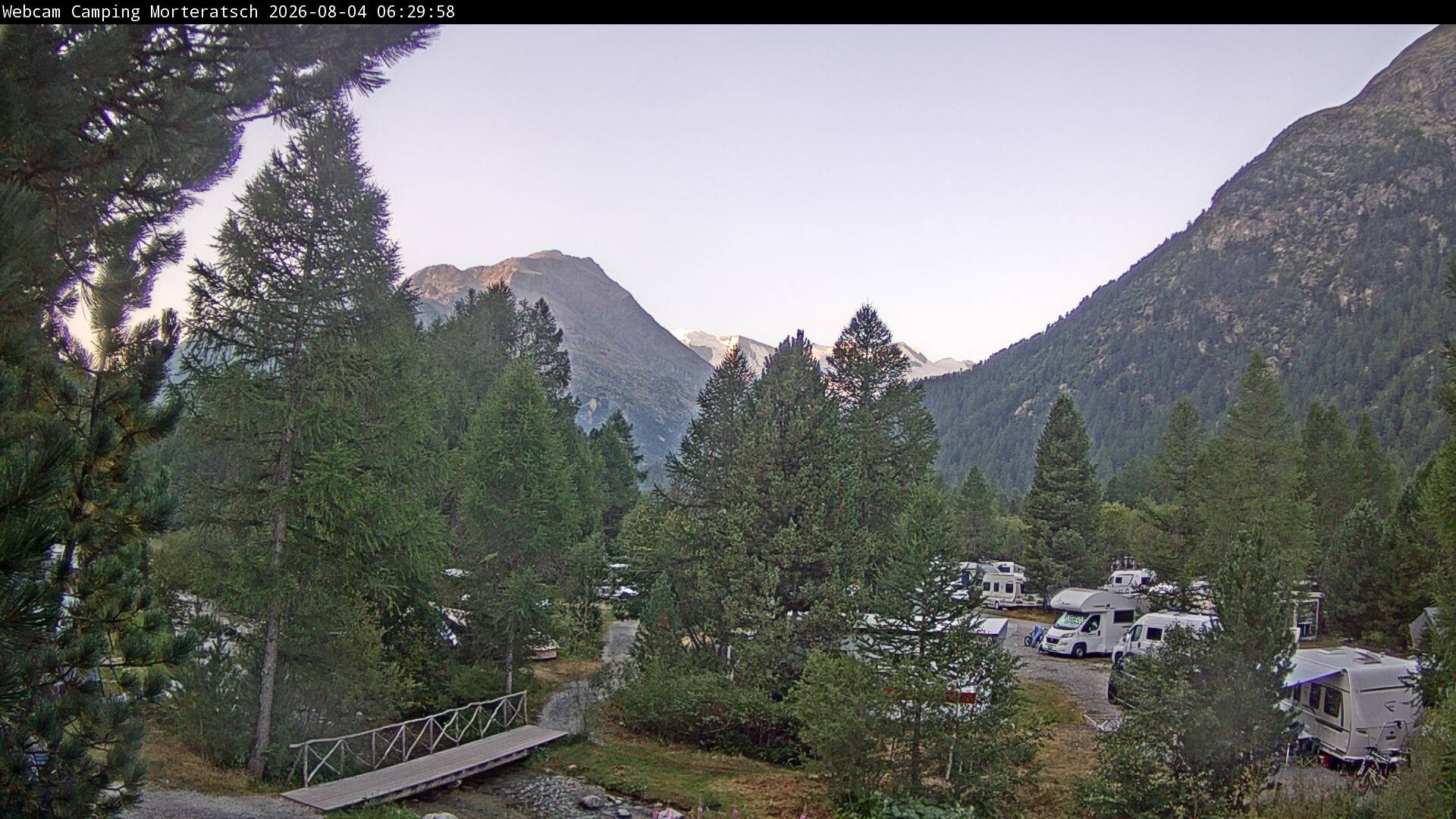 Archiv Foto Webcam Blick Campingplatz Morteratsch