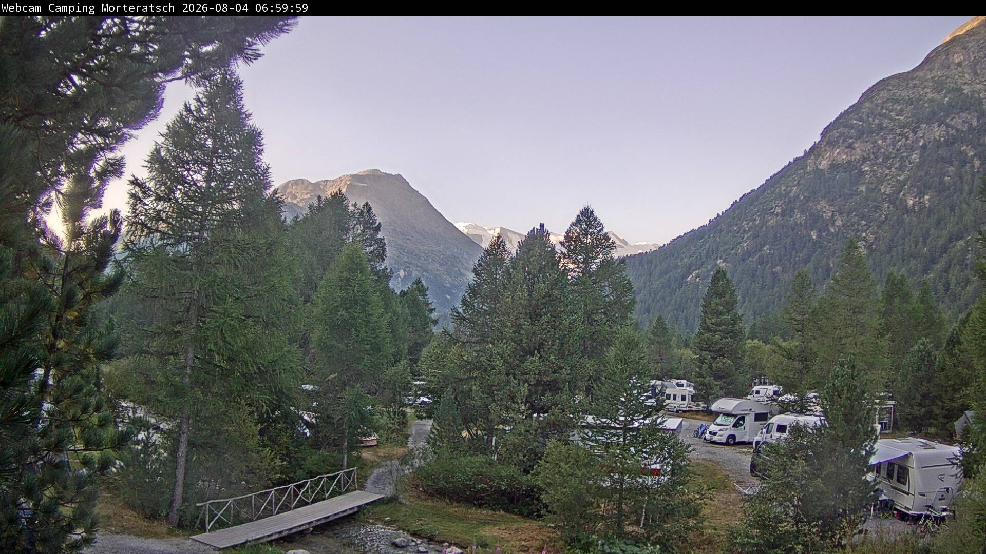 Archiv Foto Webcam Blick Campingplatz Morteratsch