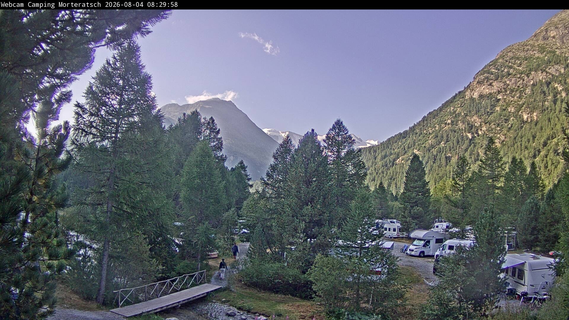 Archiv Foto Webcam Blick Campingplatz Morteratsch