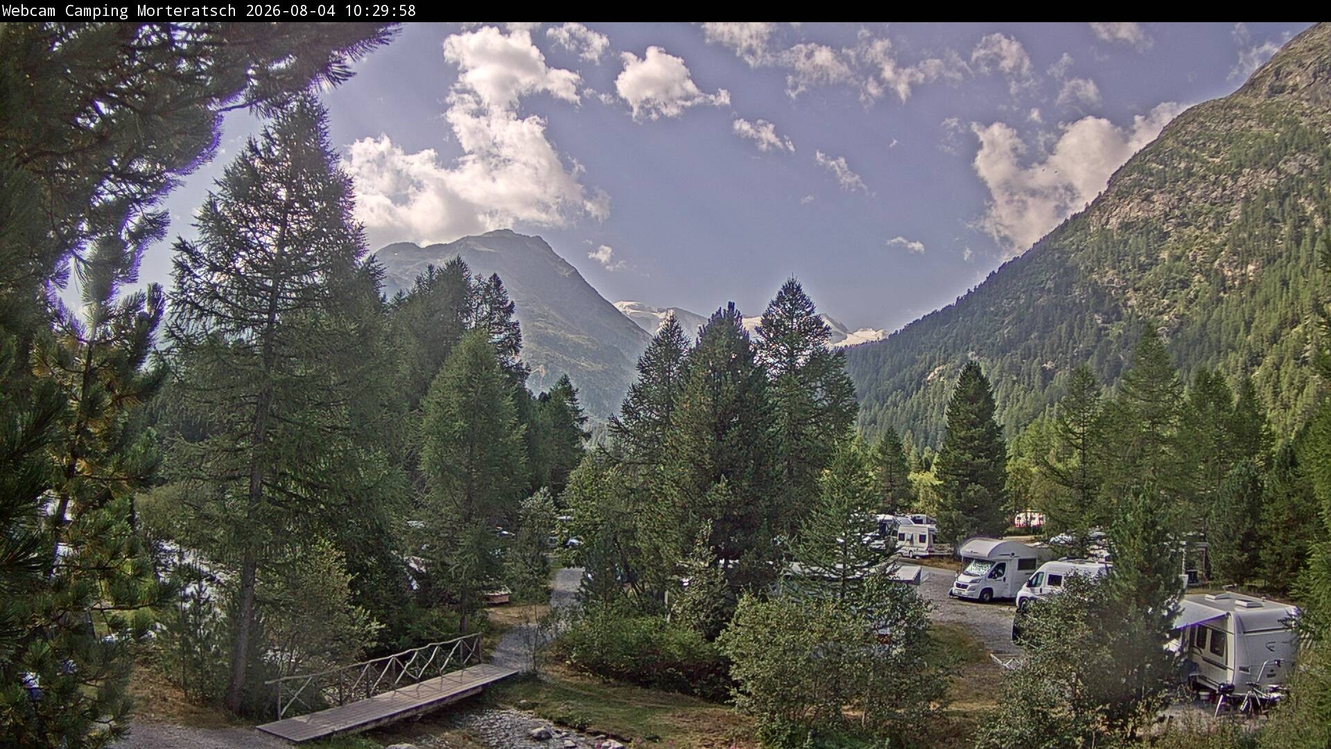 Archiv Foto Webcam Blick Campingplatz Morteratsch