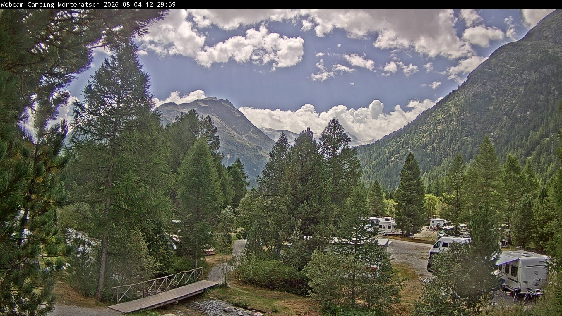 Archiv Foto Webcam Blick Campingplatz Morteratsch