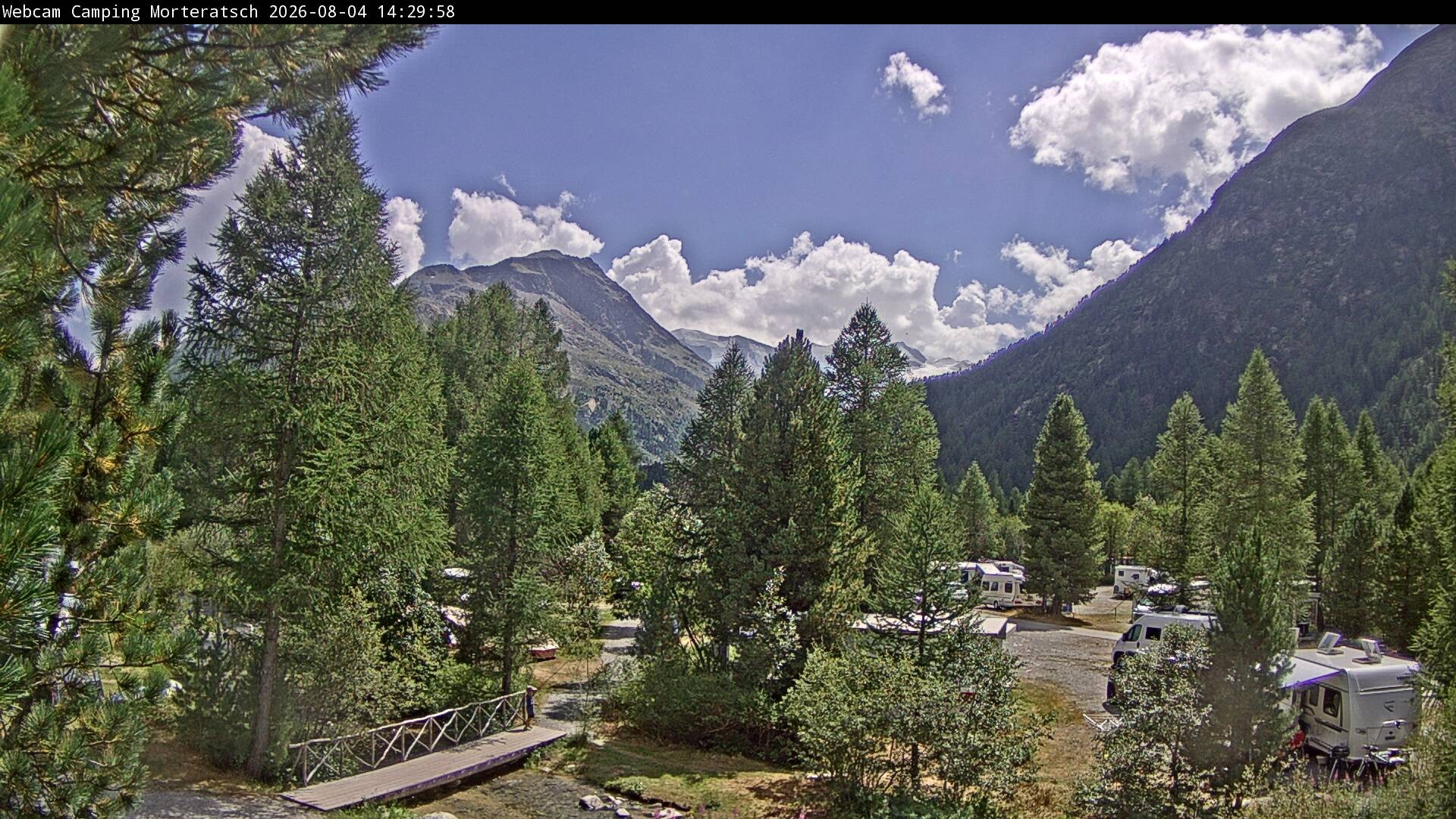 Archiv Foto Webcam Blick Campingplatz Morteratsch