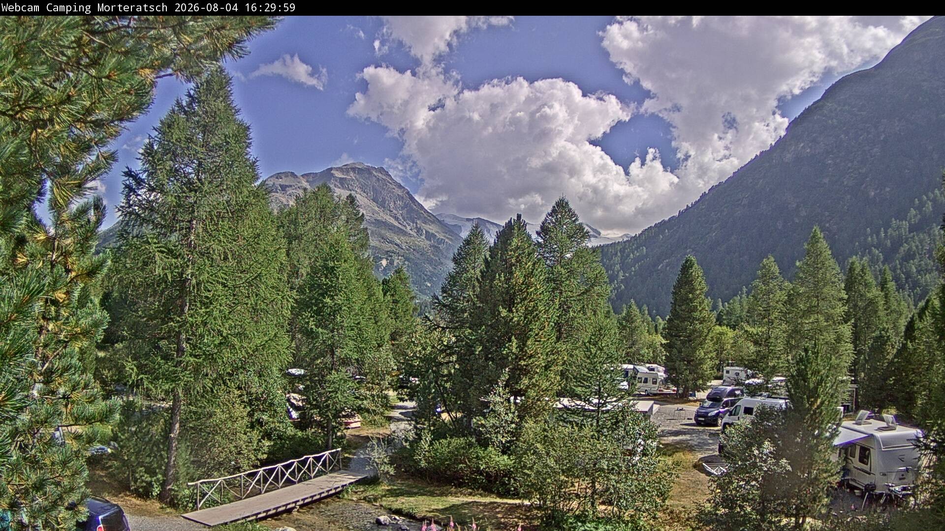 Archiv Foto Webcam Blick Campingplatz Morteratsch