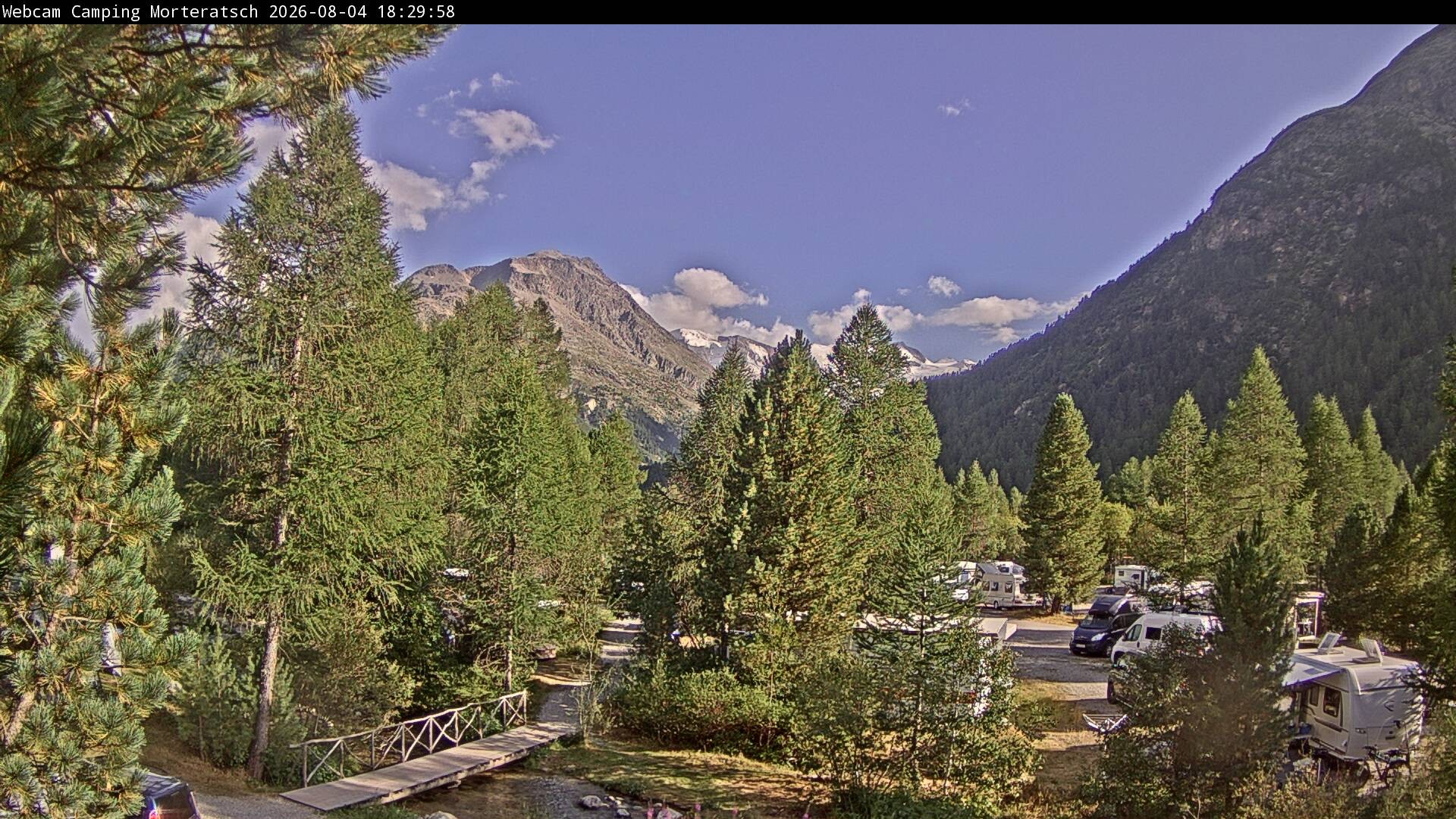 Archiv Foto Webcam Blick Campingplatz Morteratsch