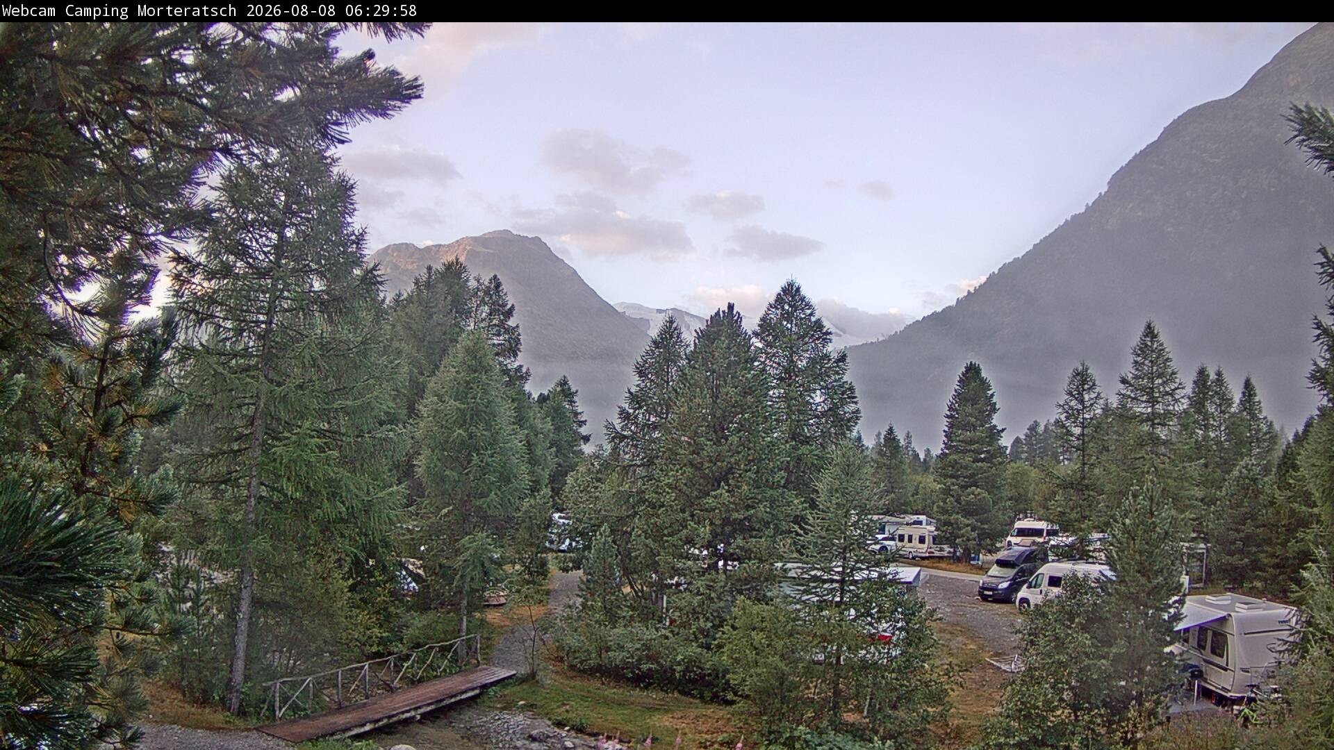 Archiv Foto Webcam Blick Campingplatz Morteratsch