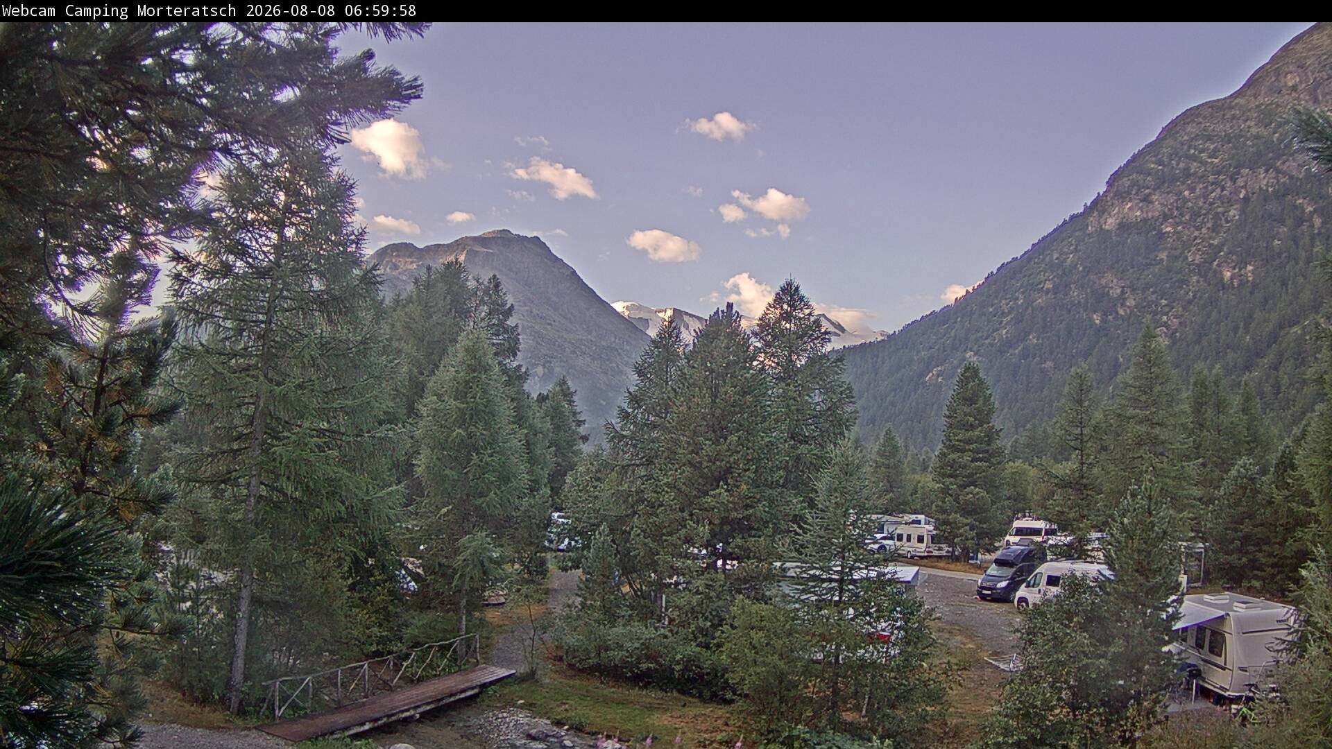 Archiv Foto Webcam Blick Campingplatz Morteratsch