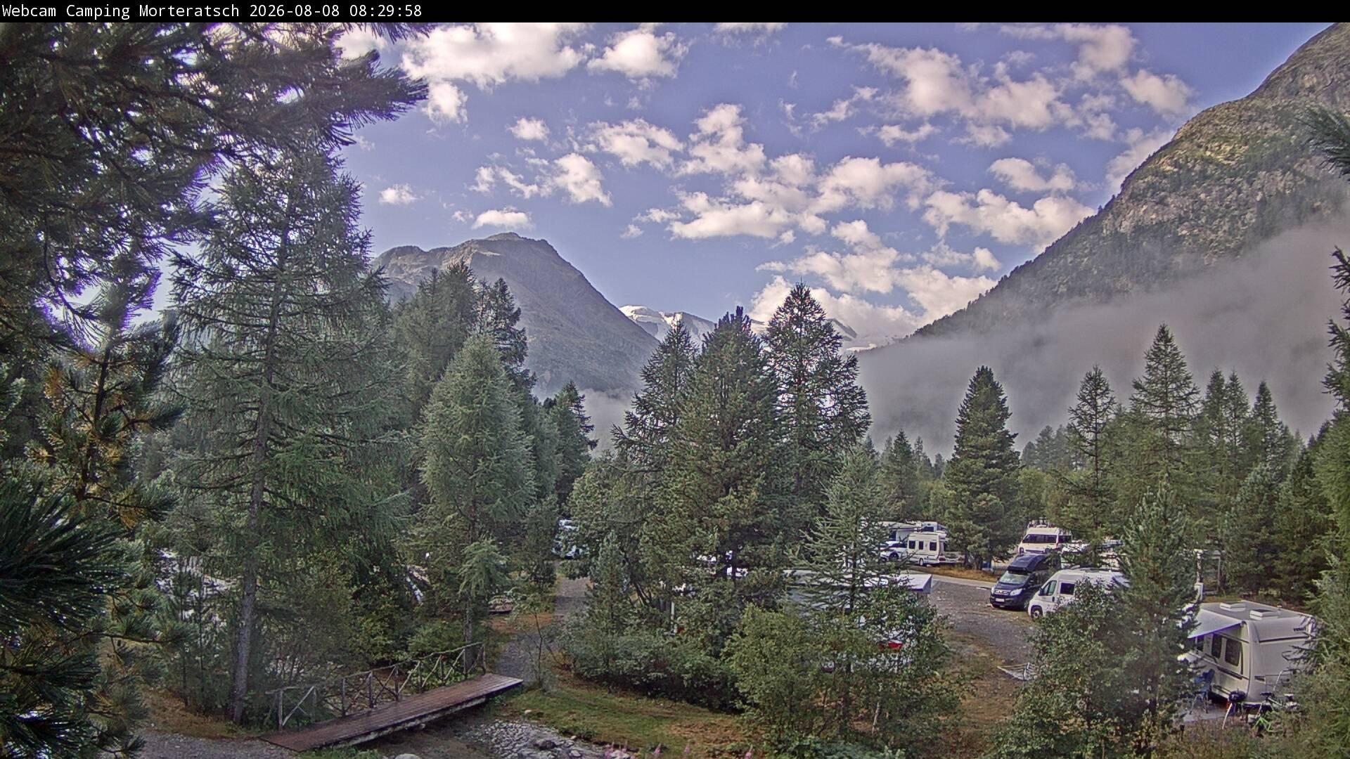 Archiv Foto Webcam Blick Campingplatz Morteratsch