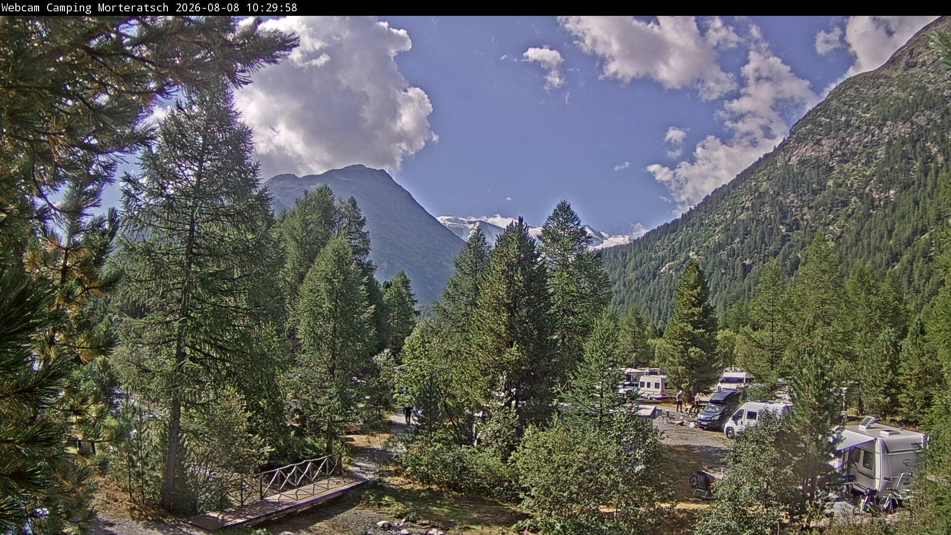 Archiv Foto Webcam Blick Campingplatz Morteratsch
