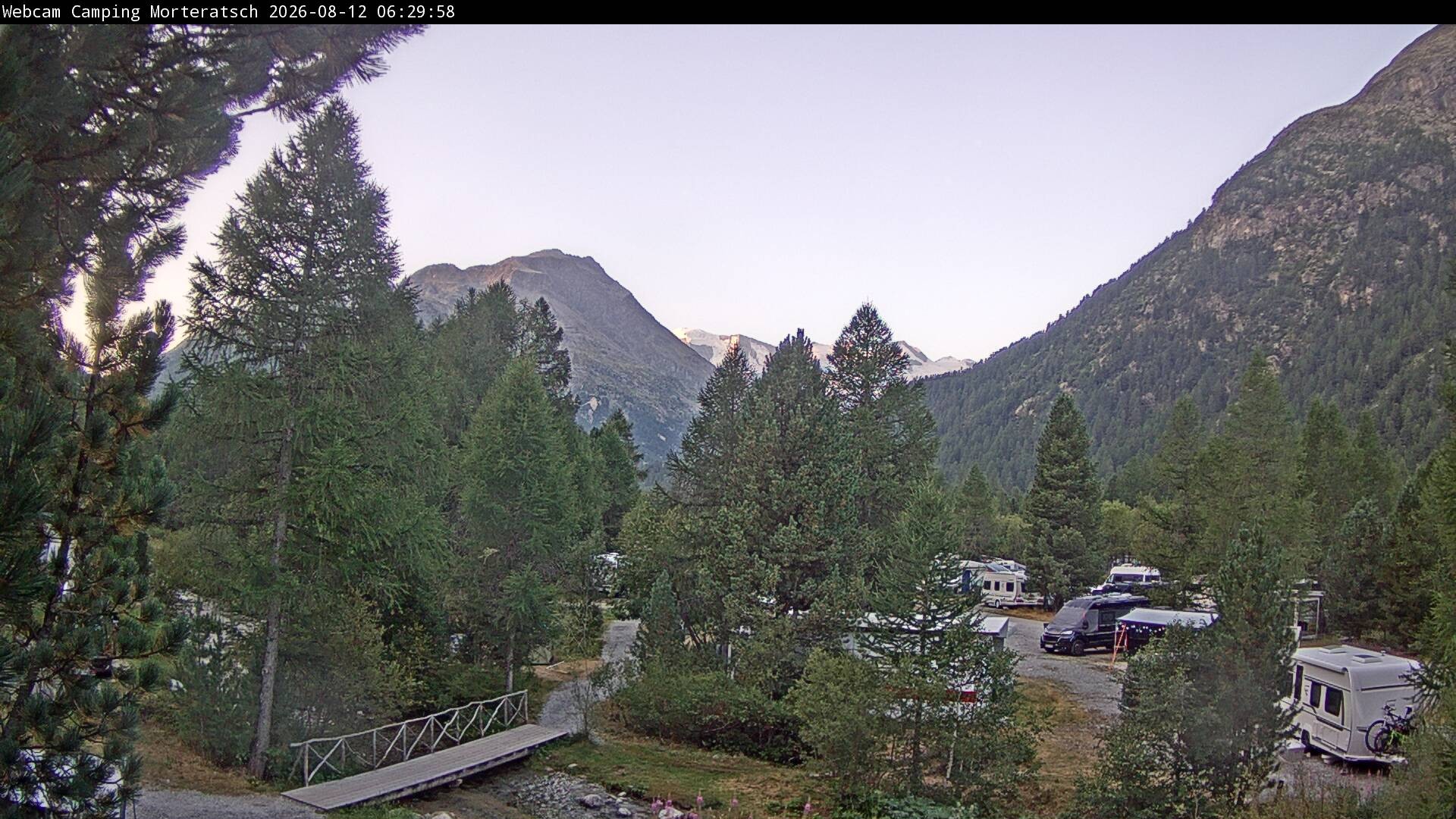 Archiv Foto Webcam Blick Campingplatz Morteratsch