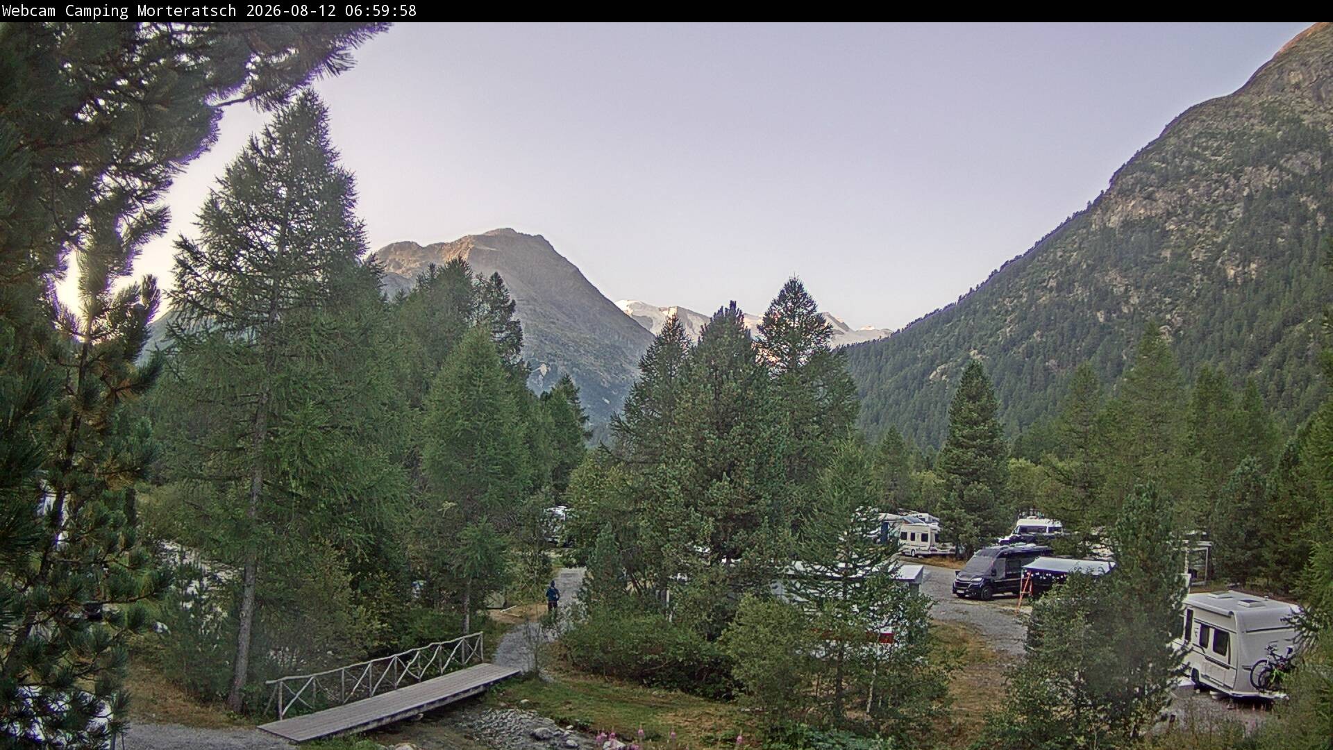 Archiv Foto Webcam Blick Campingplatz Morteratsch