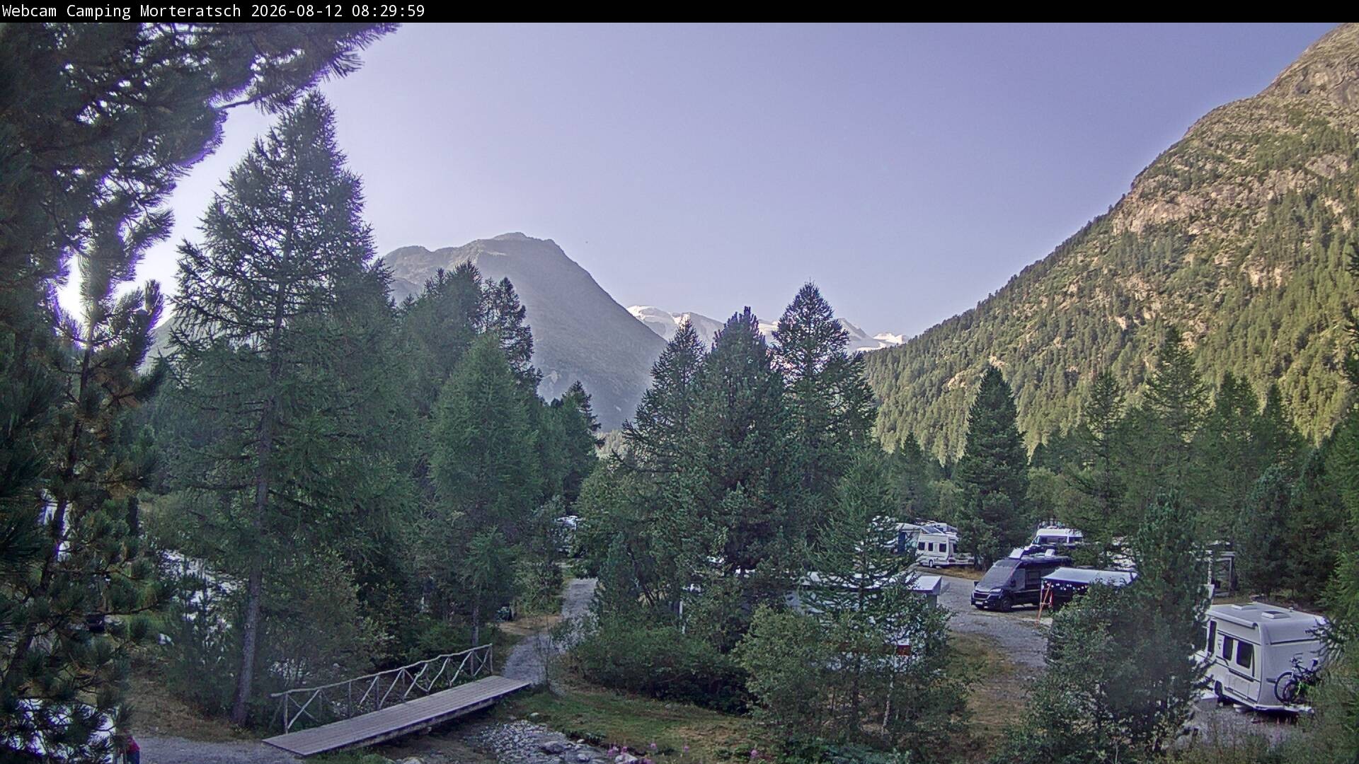 Archiv Foto Webcam Blick Campingplatz Morteratsch