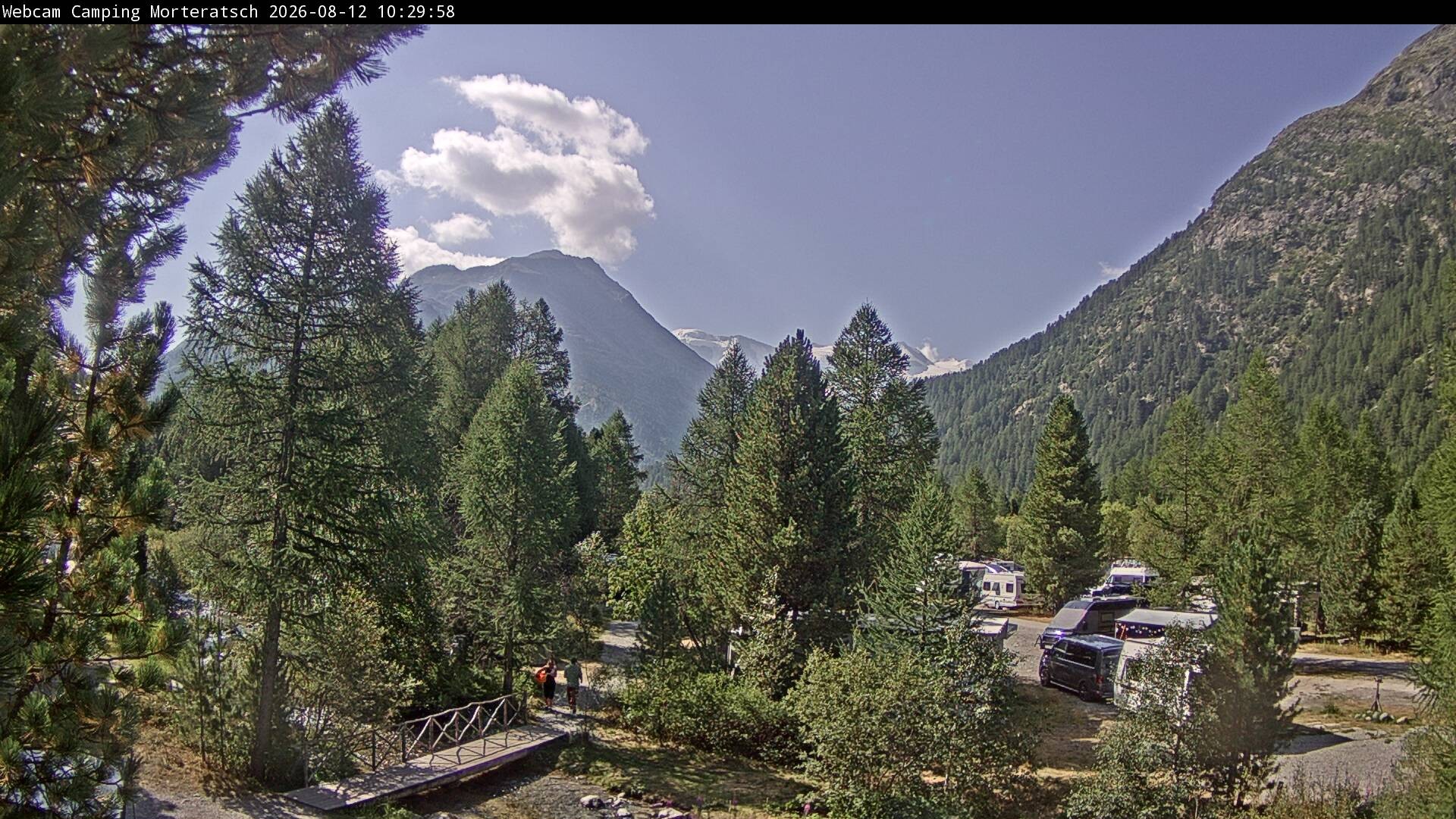 Archiv Foto Webcam Blick Campingplatz Morteratsch