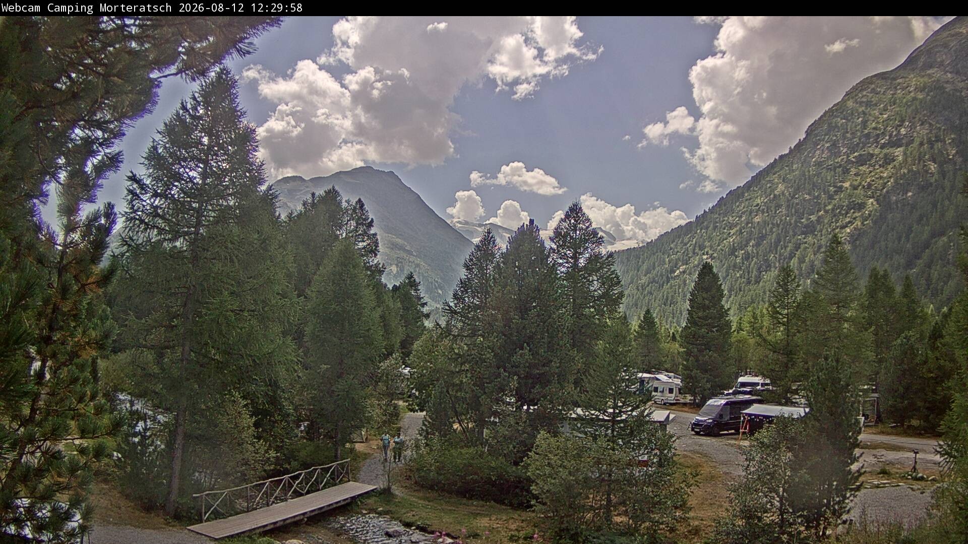 Archiv Foto Webcam Blick Campingplatz Morteratsch