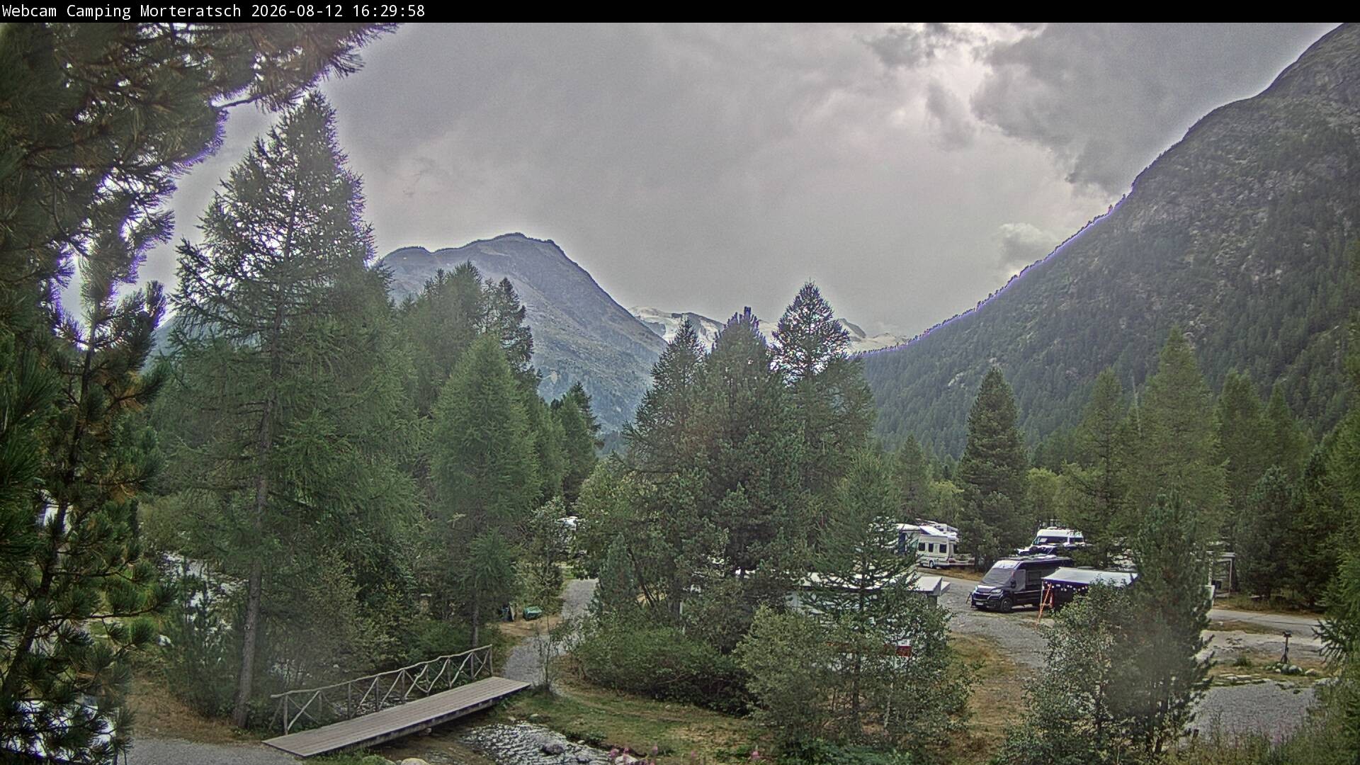 Archiv Foto Webcam Blick Campingplatz Morteratsch
