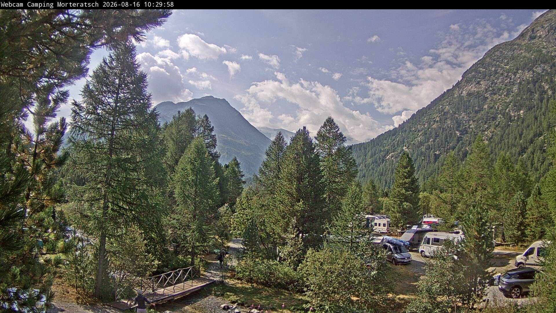 Archived image Webcam Morteratsch camping area, Engadin