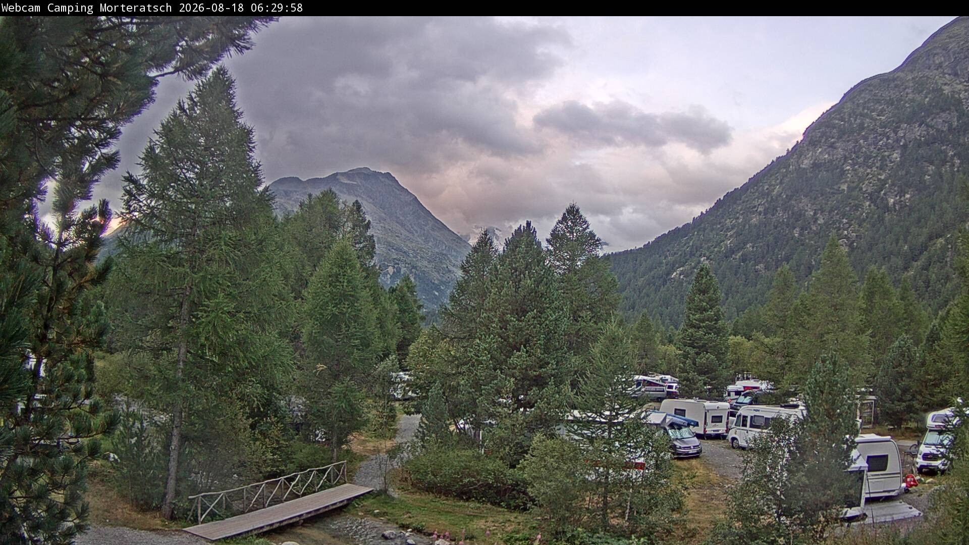 Archiv Foto Webcam Blick Campingplatz Morteratsch