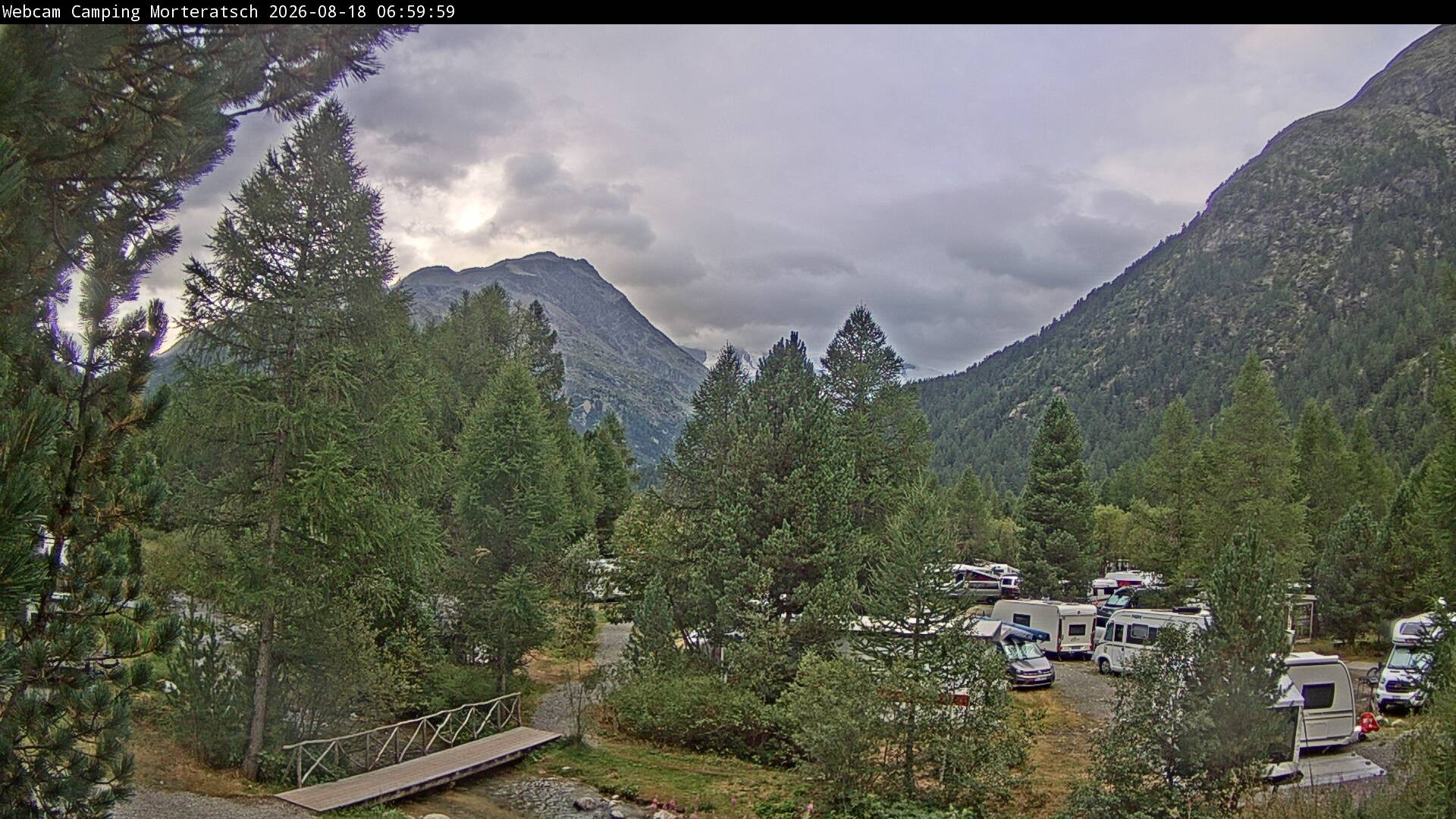 Archiv Foto Webcam Blick Campingplatz Morteratsch