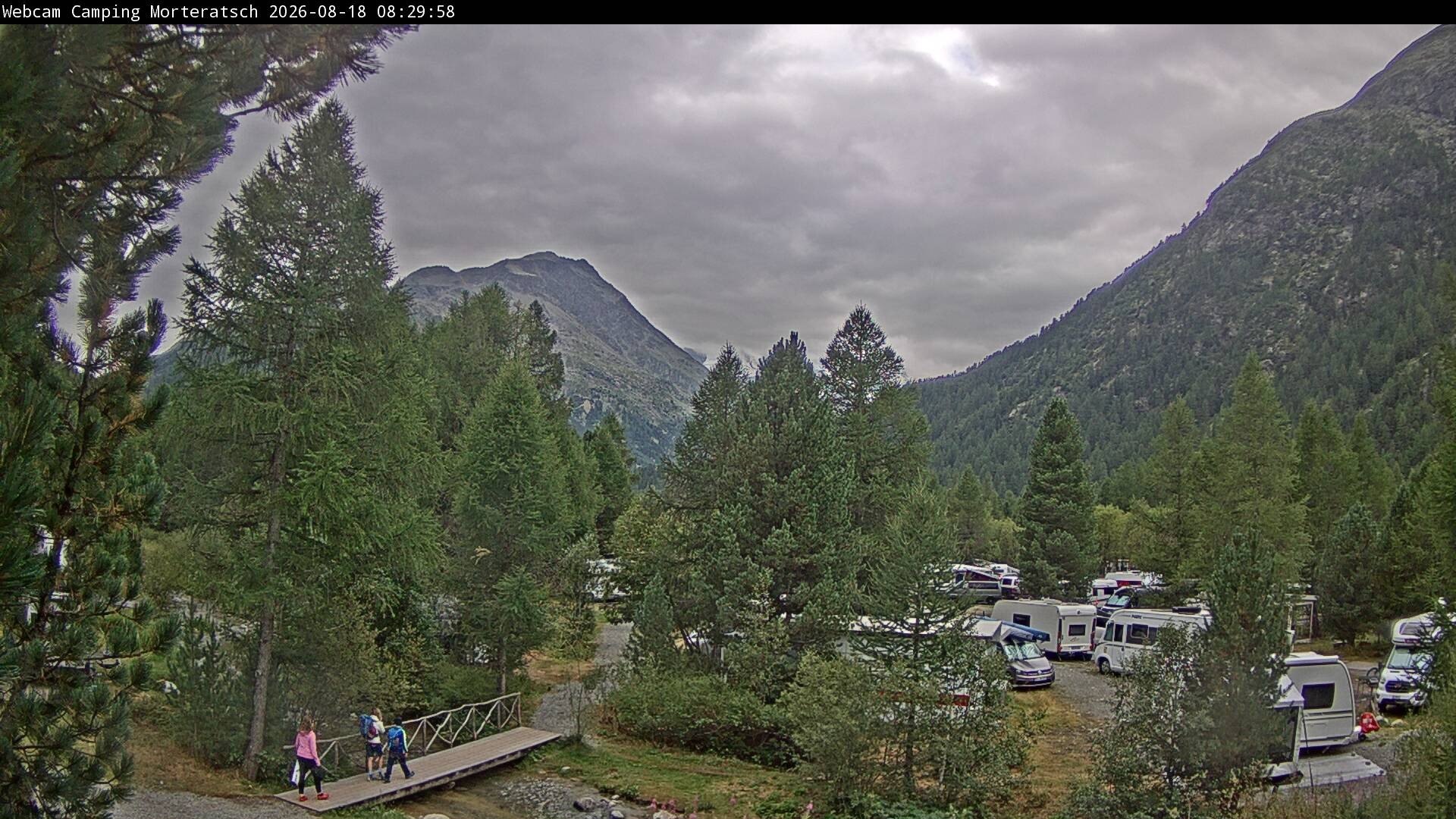 Archiv Foto Webcam Blick Campingplatz Morteratsch