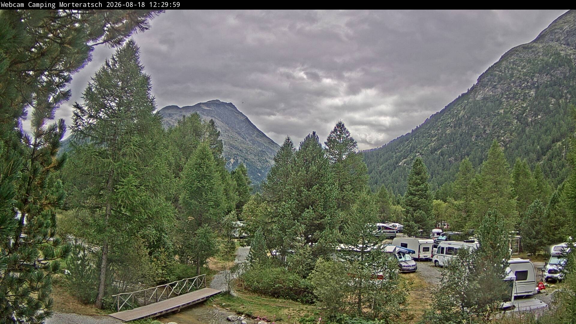Archiv Foto Webcam Blick Campingplatz Morteratsch