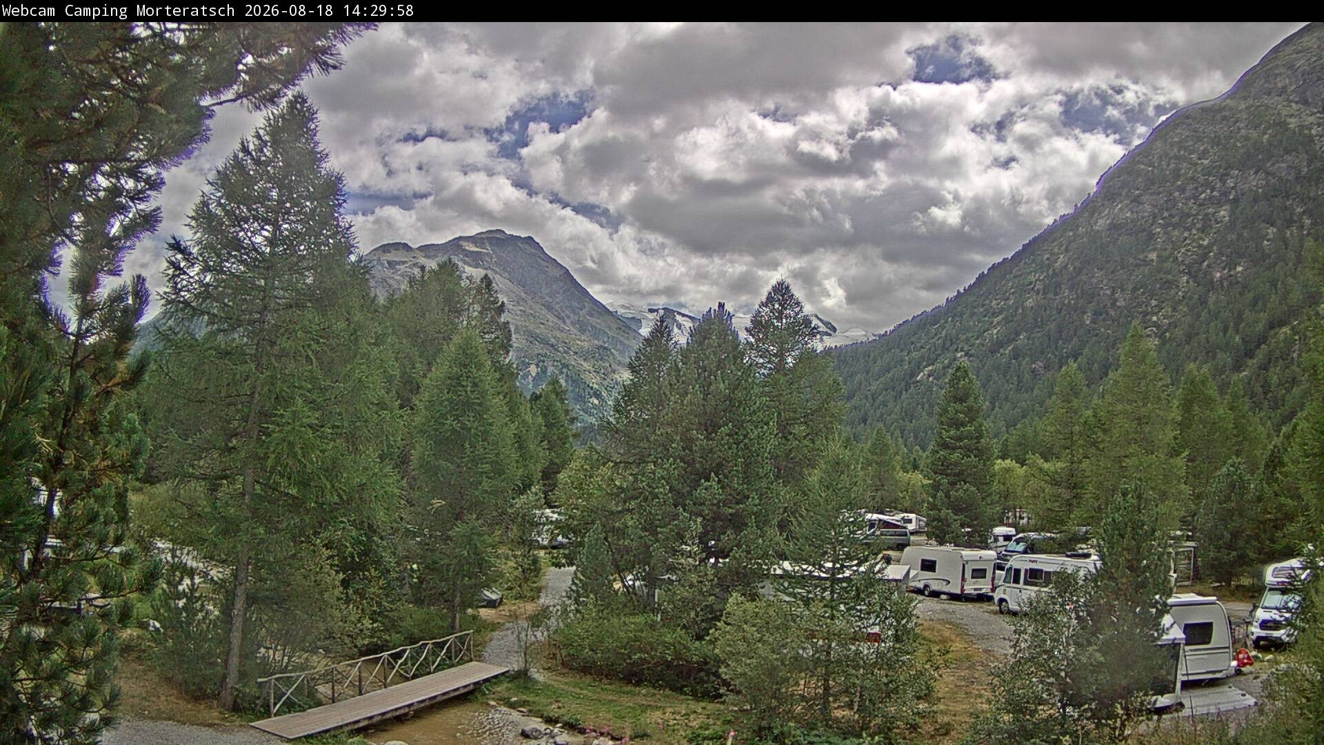 Archiv Foto Webcam Blick Campingplatz Morteratsch