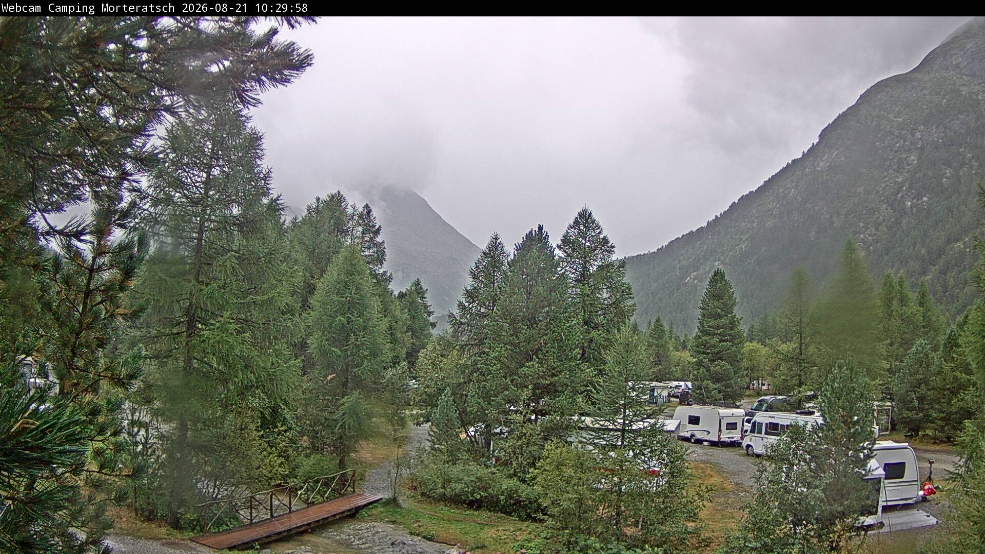 Archiv Foto Webcam Blick Campingplatz Morteratsch