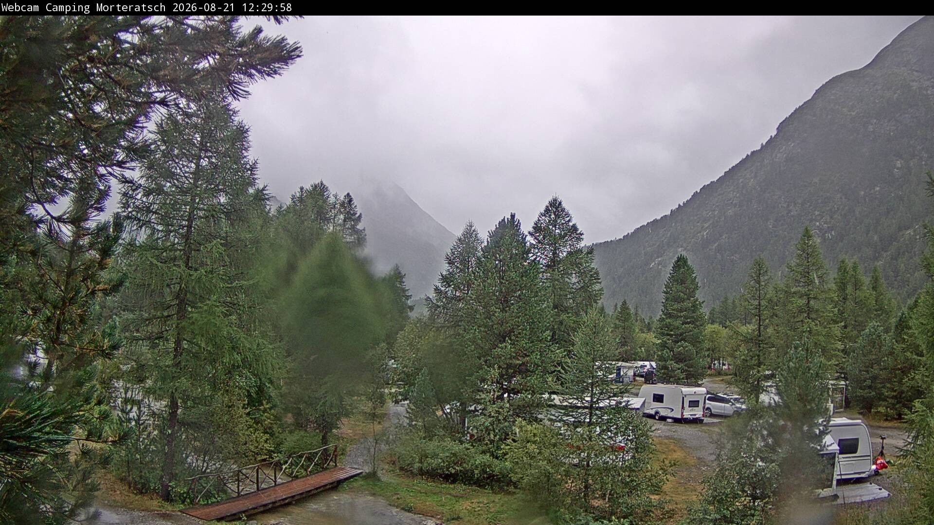 Archiv Foto Webcam Blick Campingplatz Morteratsch
