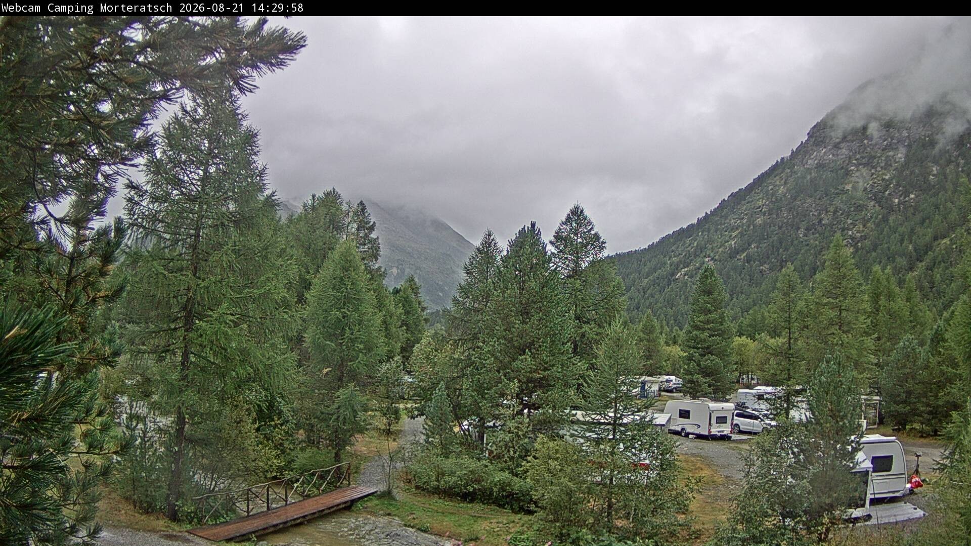 Archiv Foto Webcam Blick Campingplatz Morteratsch