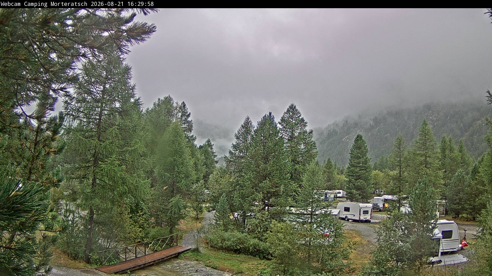 Archiv Foto Webcam Blick Campingplatz Morteratsch