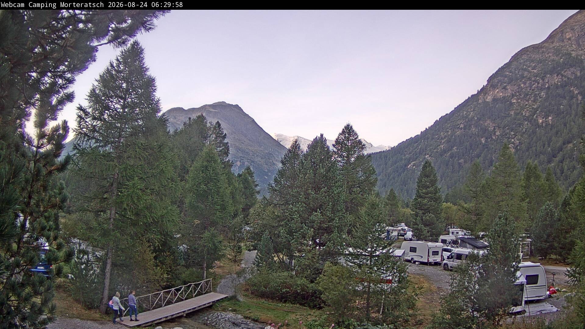 Archiv Foto Webcam Blick Campingplatz Morteratsch
