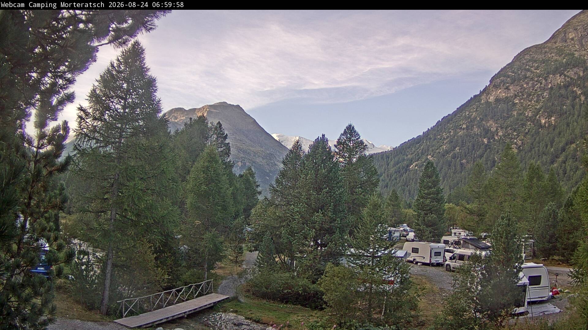 Archiv Foto Webcam Blick Campingplatz Morteratsch