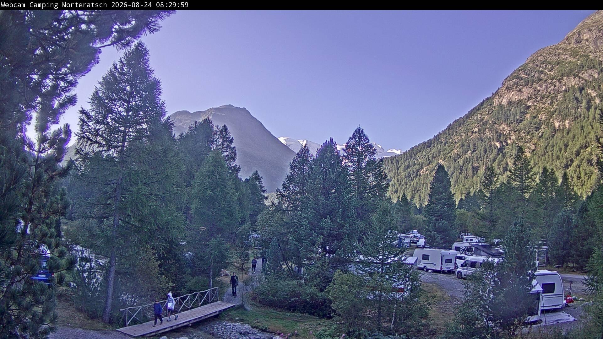 Archiv Foto Webcam Blick Campingplatz Morteratsch