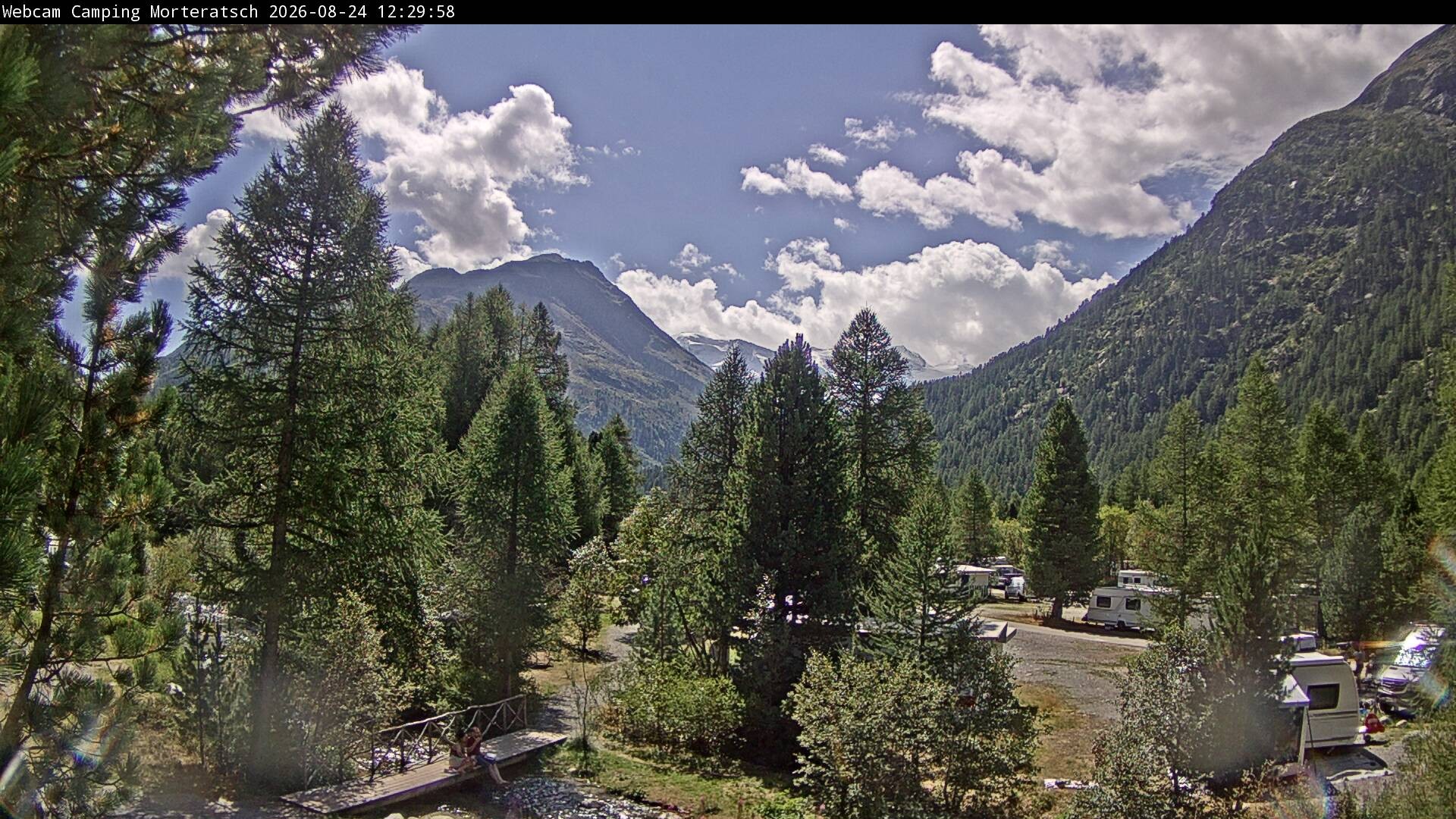 Archiv Foto Webcam Blick Campingplatz Morteratsch