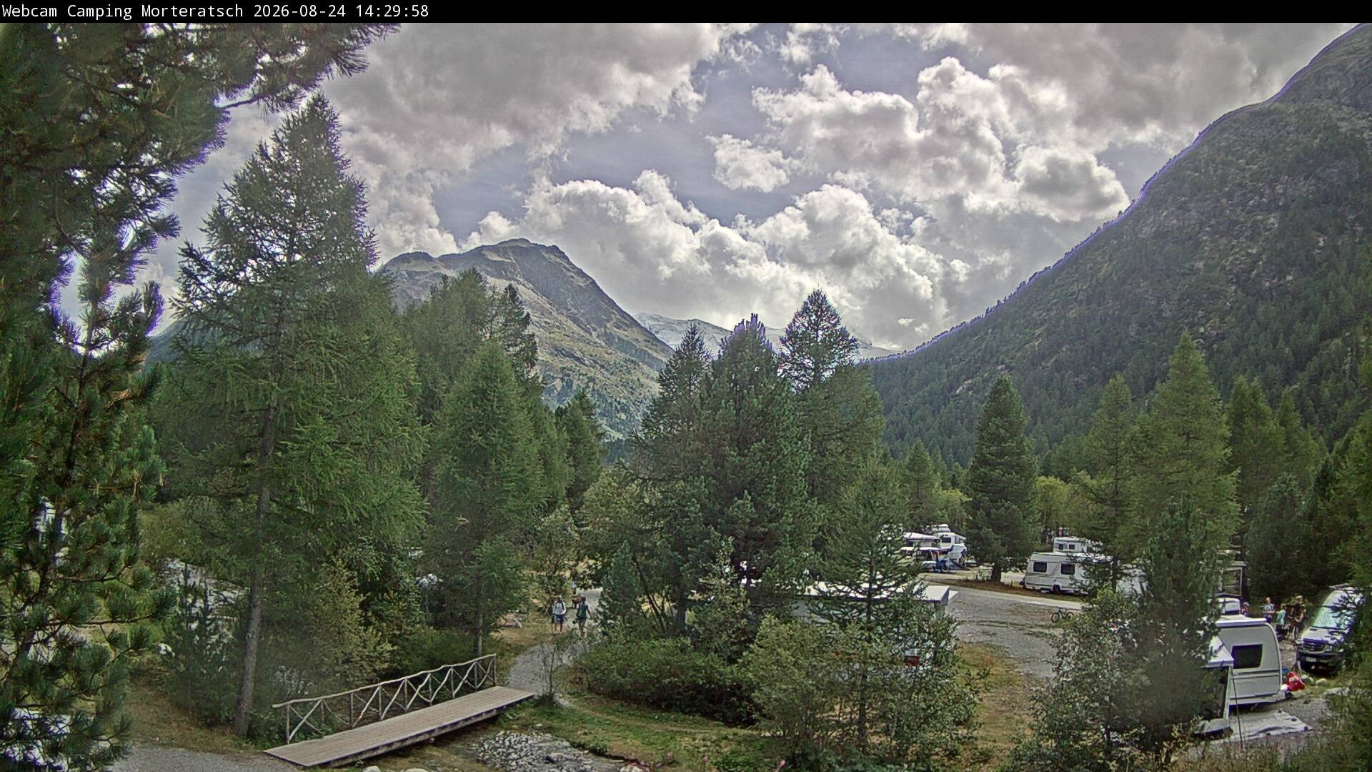 Archiv Foto Webcam Blick Campingplatz Morteratsch